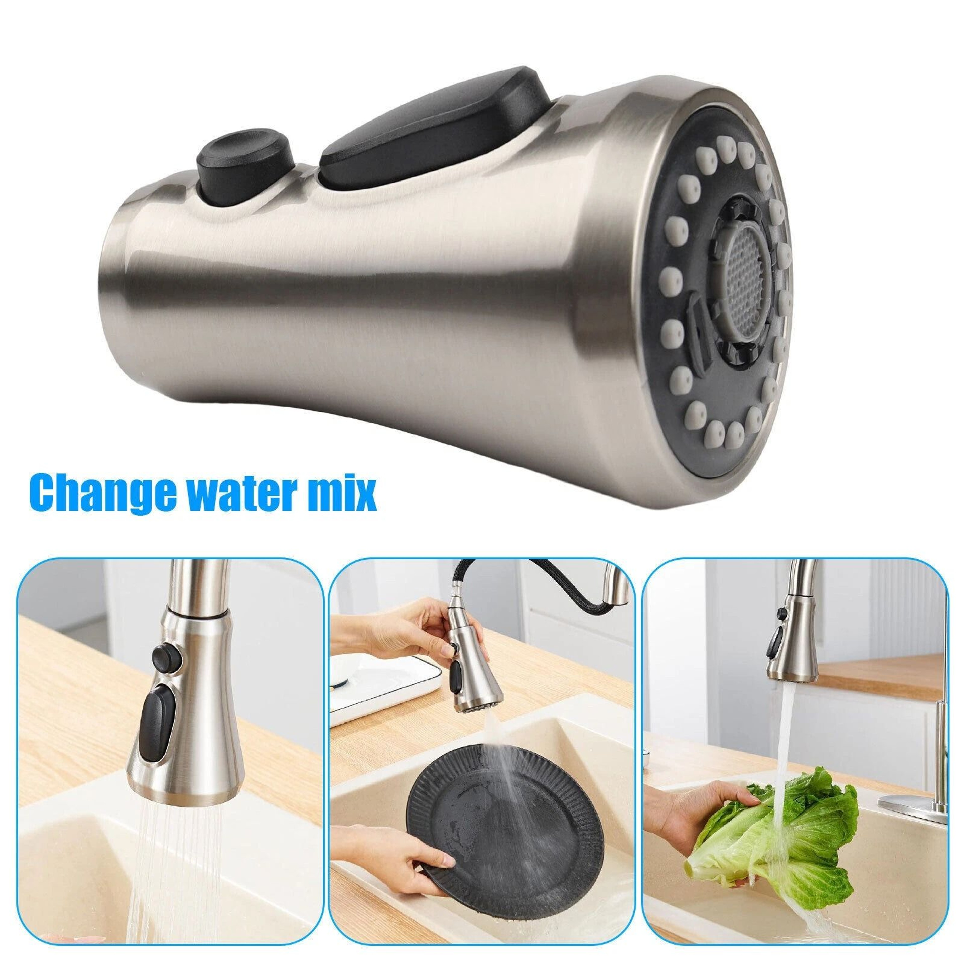 3Mode Pull Down Out Kitchen Faucet Spray Head Nozzle Sprayer Replacement Parts 2