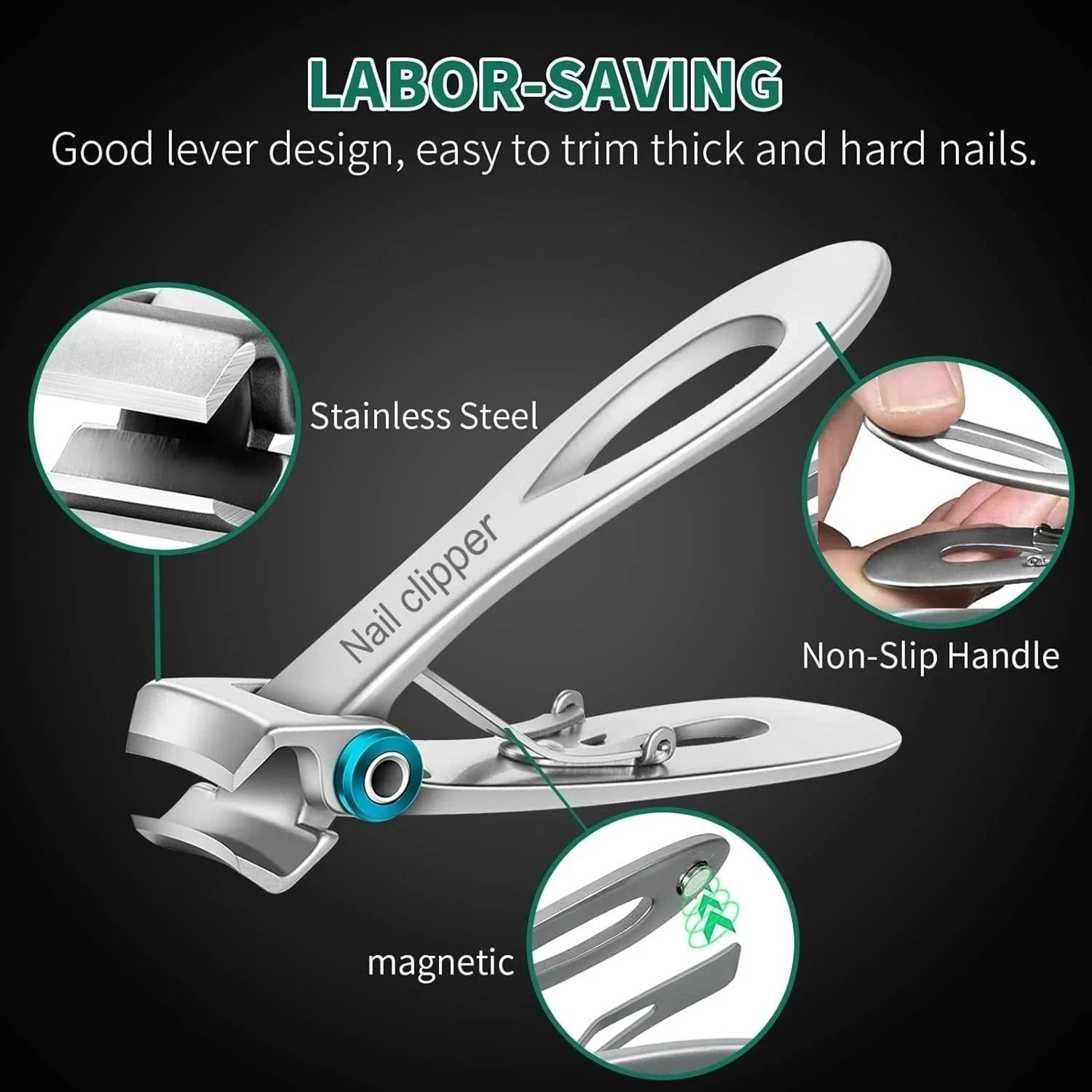 Ultra Wide Jaw Nail Clippers Set Fingernail And Toenail Clippers HeavyDuty Steel Smooth  Precise Cu 5