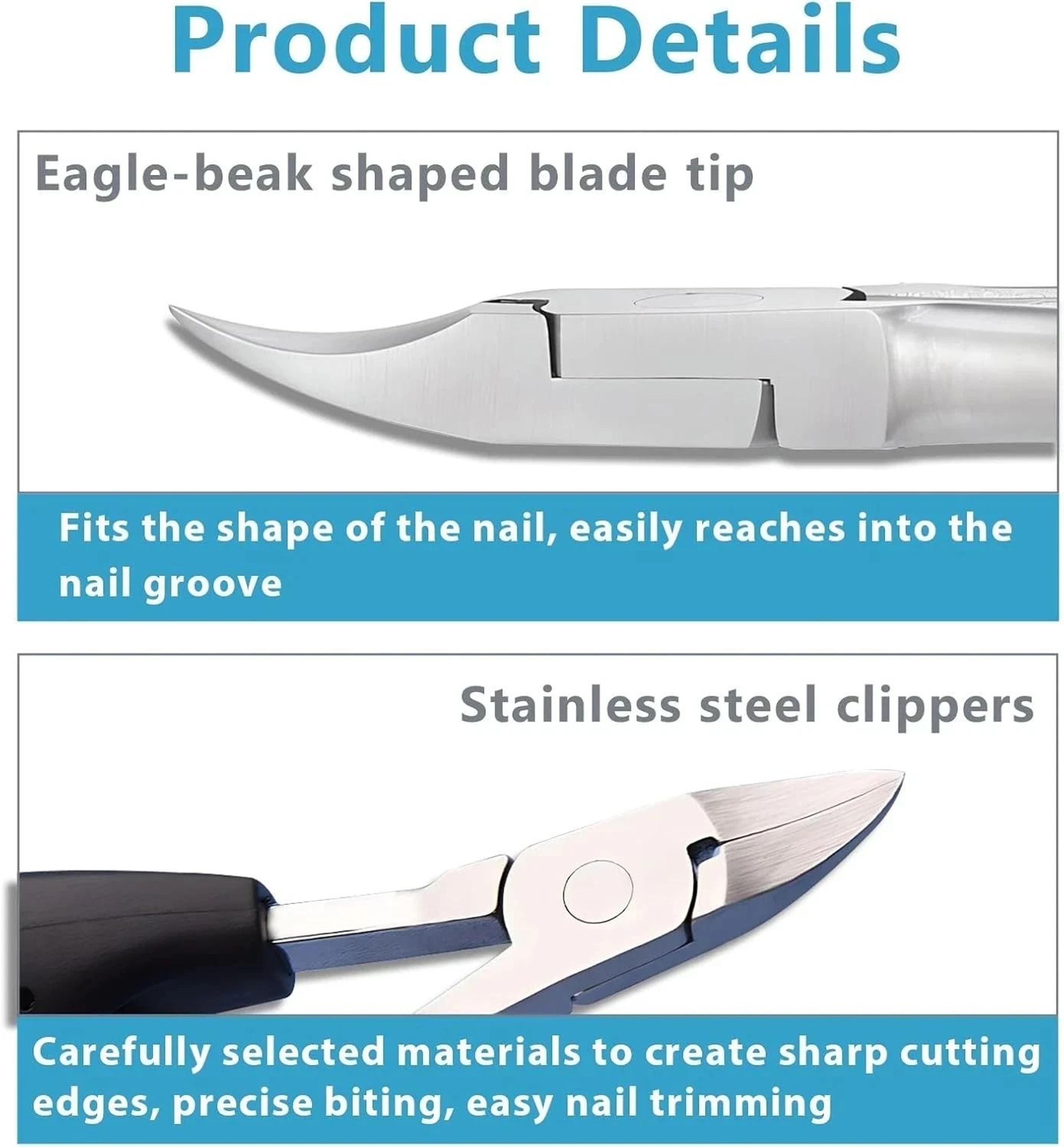 Heavy Duty Stainless Extra Large Toe Nail Clippers For Thick Hard Nails Cutter Durable Pedicure Too 6
