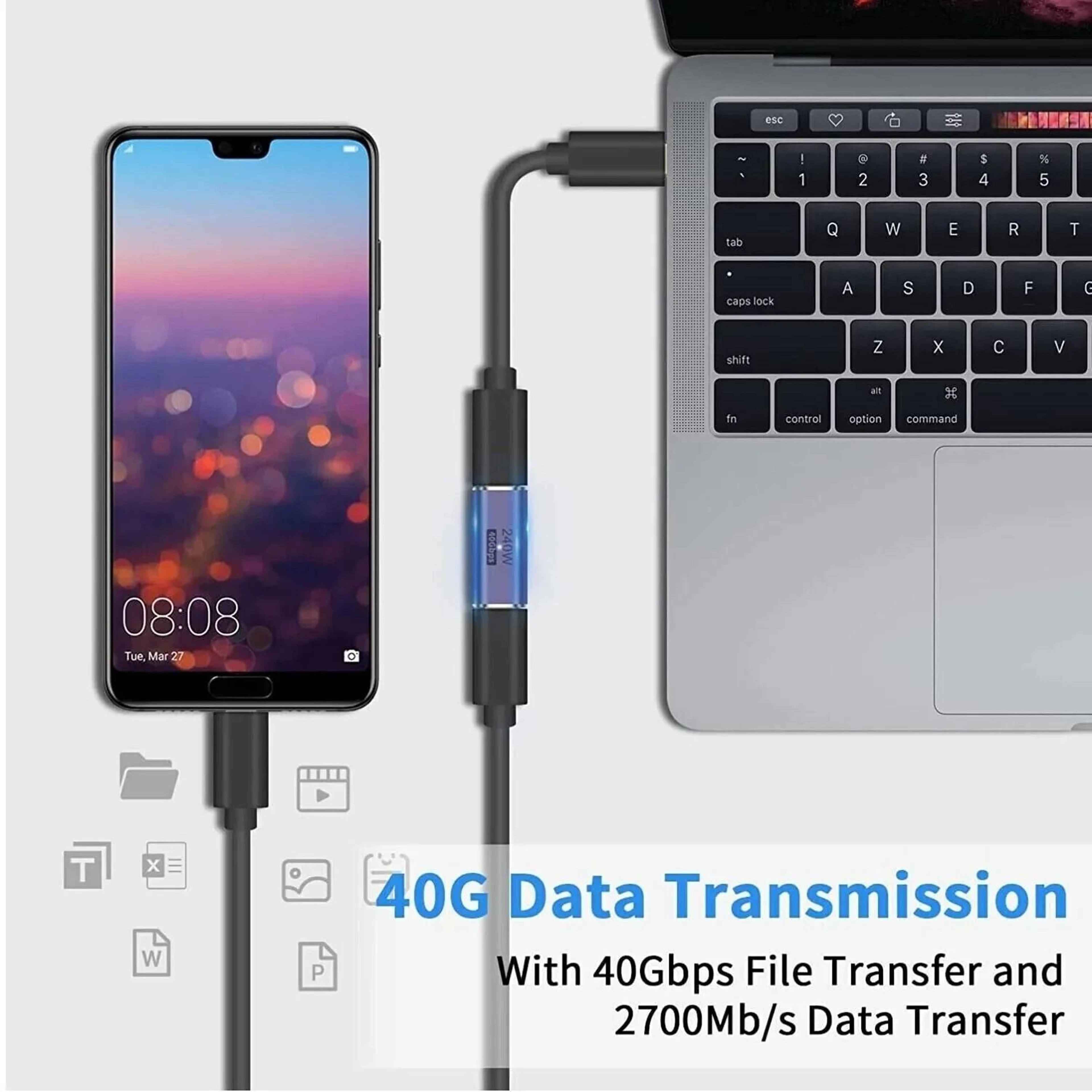 USB Type C Female To Female Adapter Thunderbolt Compatible 3