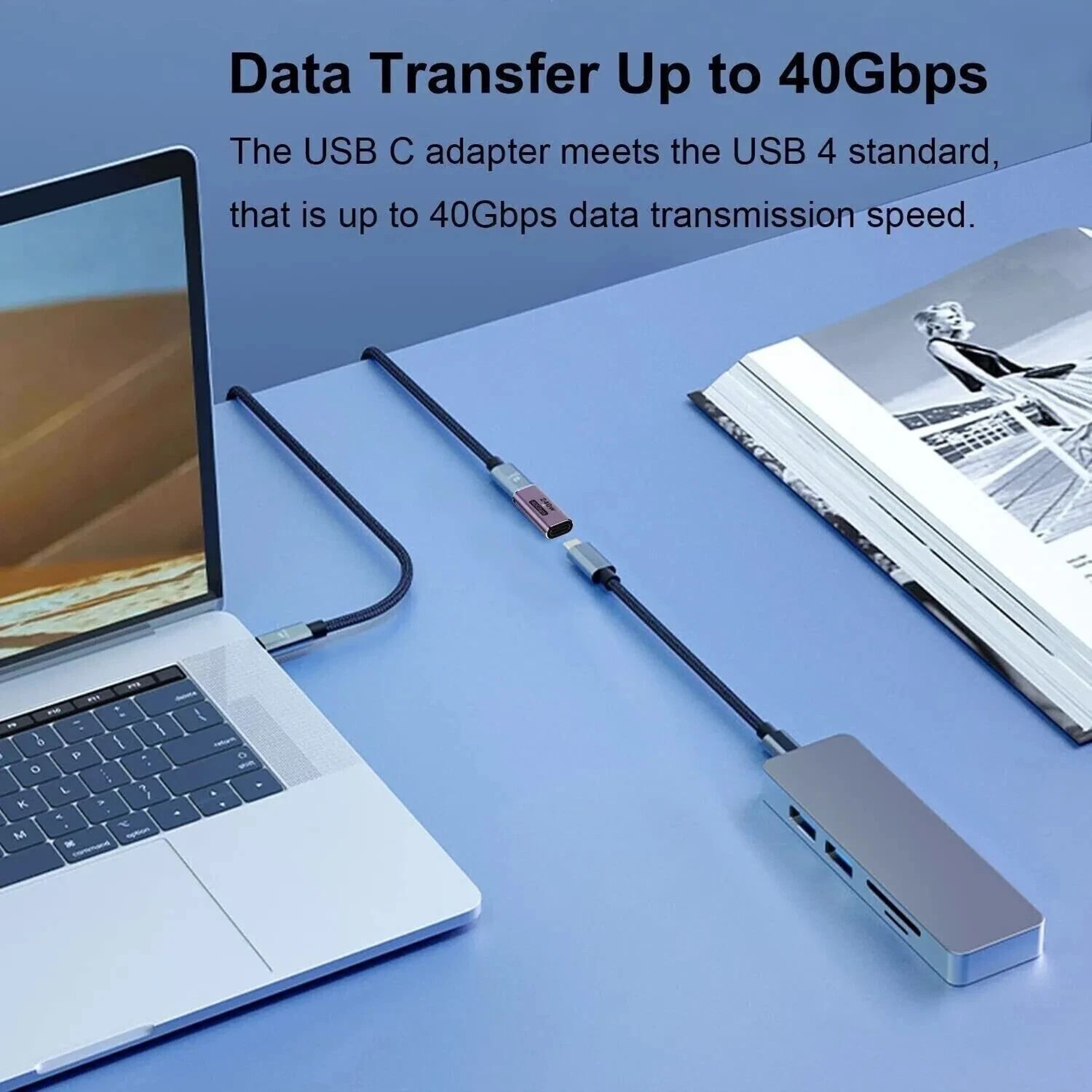 USB Type C Female To Female Adapter Thunderbolt Compatible 5