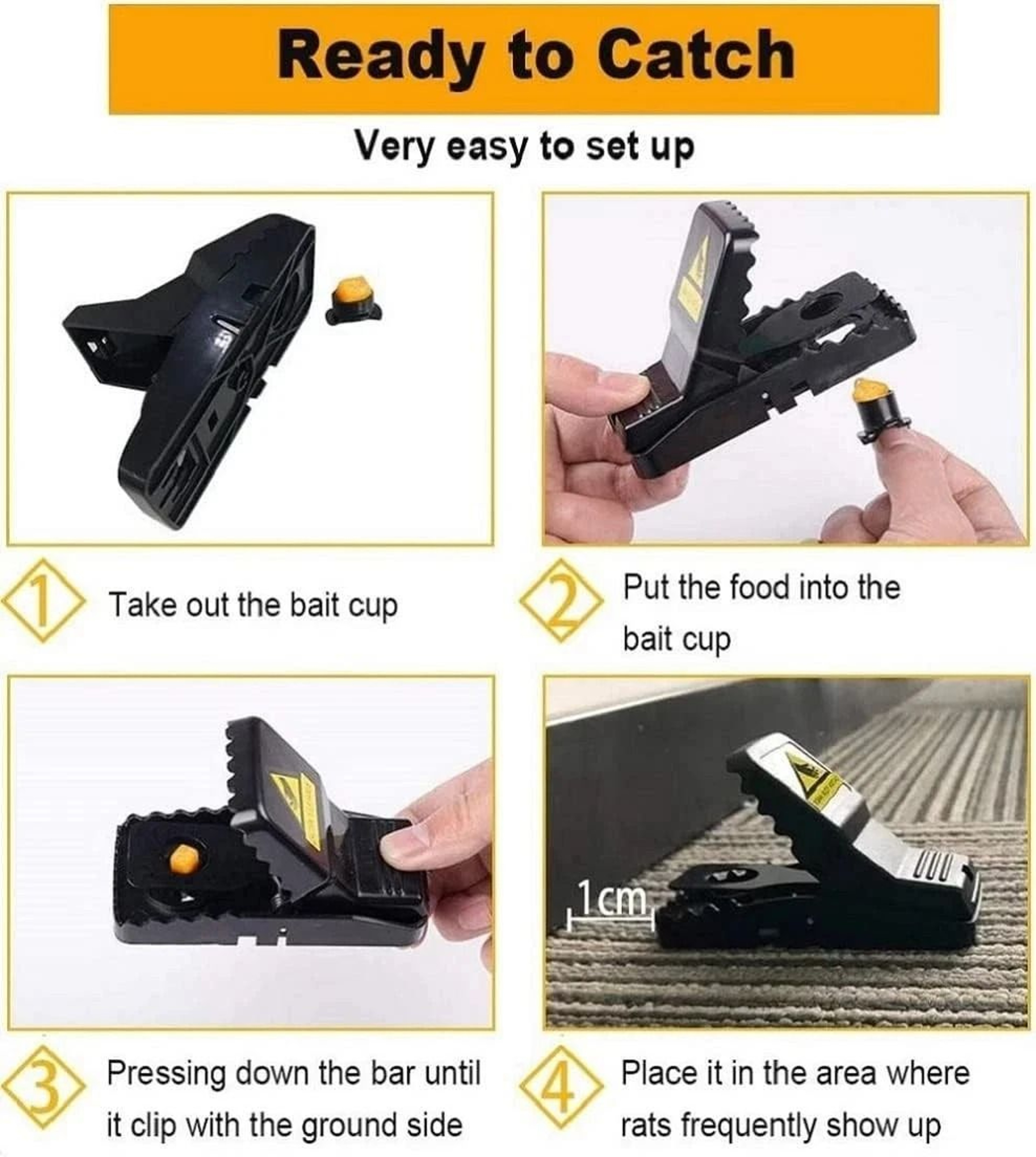 Rodent Killer Snap Trap Heavy Duty Mouse Traps Mice Power Pest Trap 6