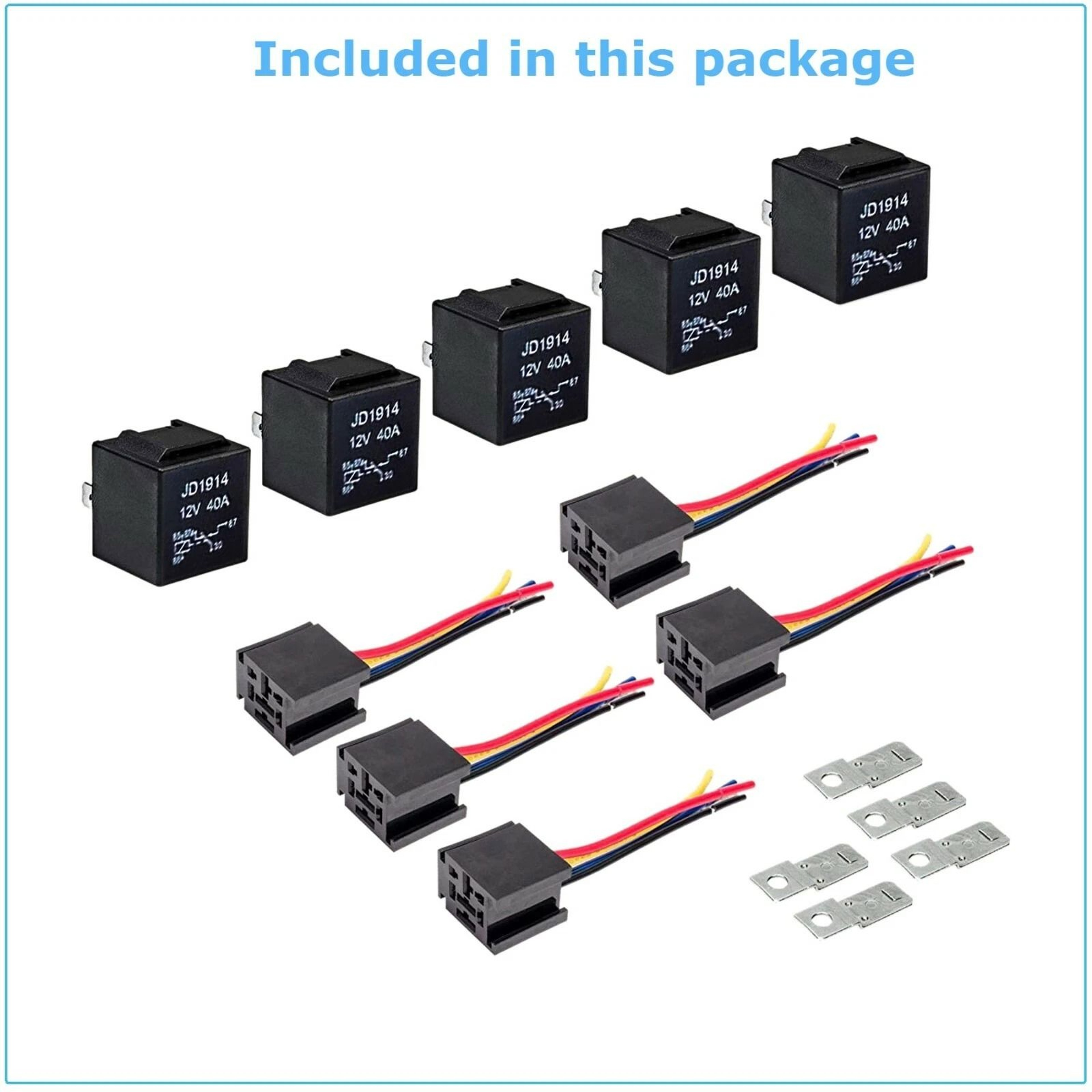 Waterproof DC 5Pin Automotive Car Relay Switch SPDT Harness Socket 6
