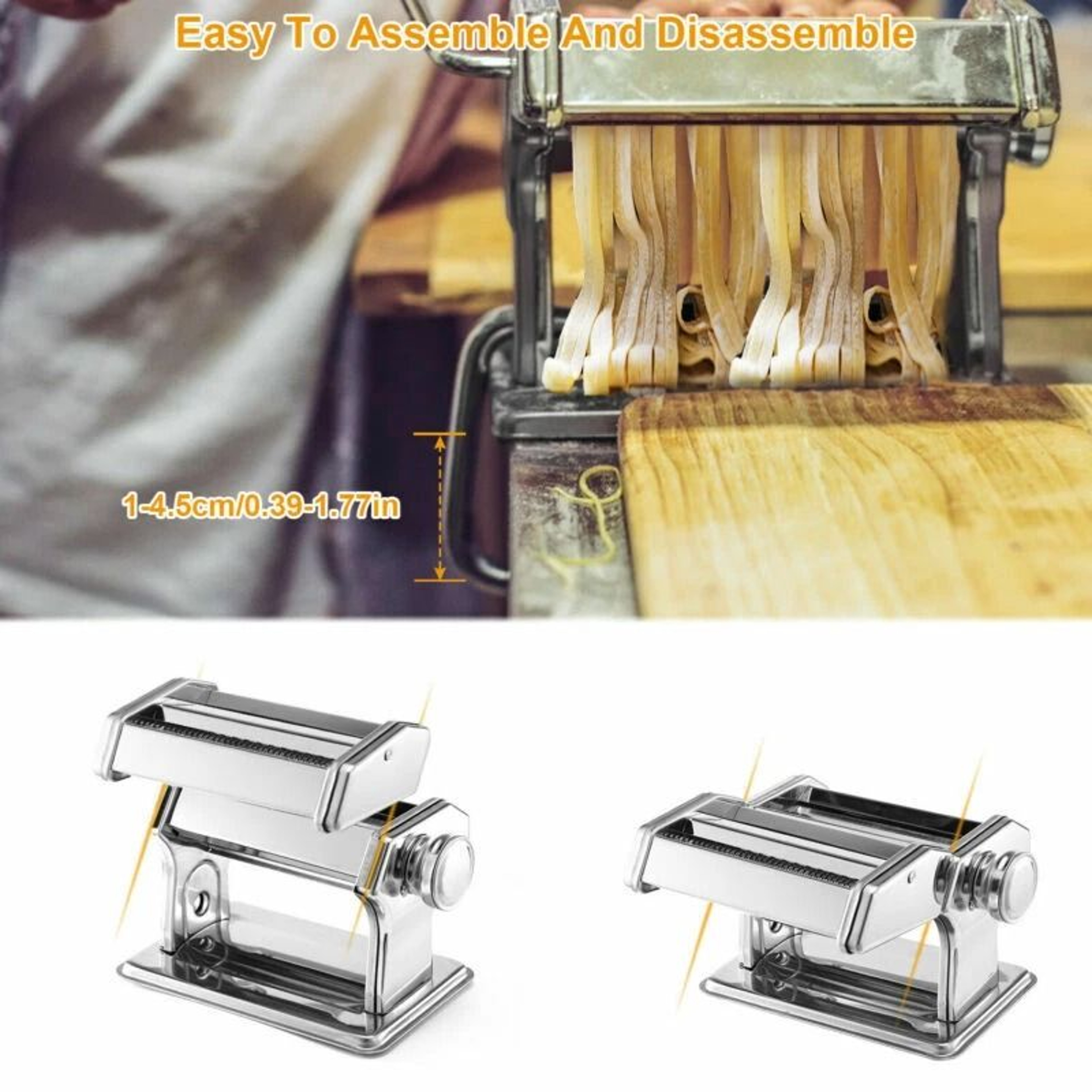 Stainless Steel Pasta Maker Roller Machine For Lasagna Spaghetti Ravioli And Tagliatelle 7