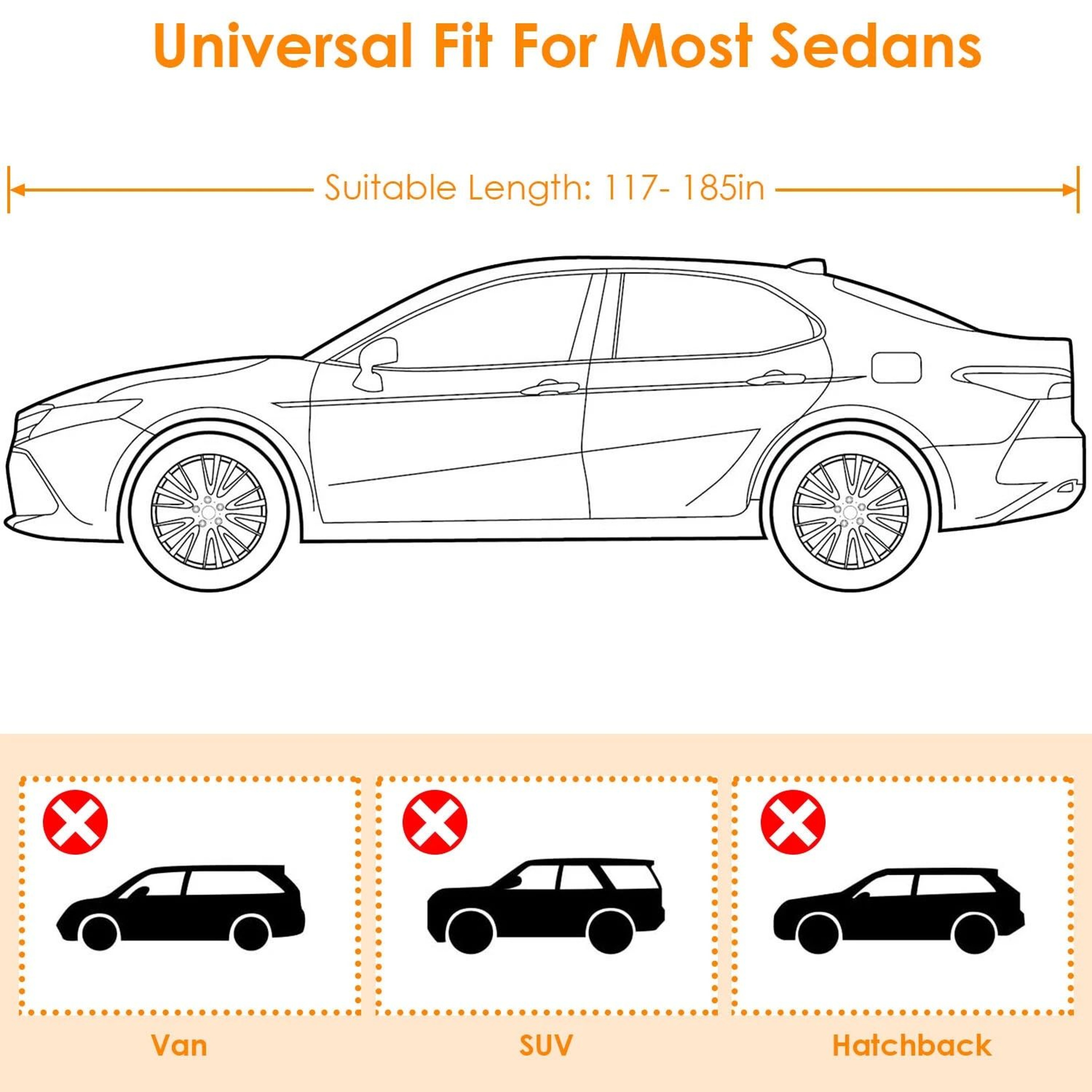 Full Car Protection Cover Waterproof Sun UV Snow Dust Rain Resistant Cover For Sedans 6