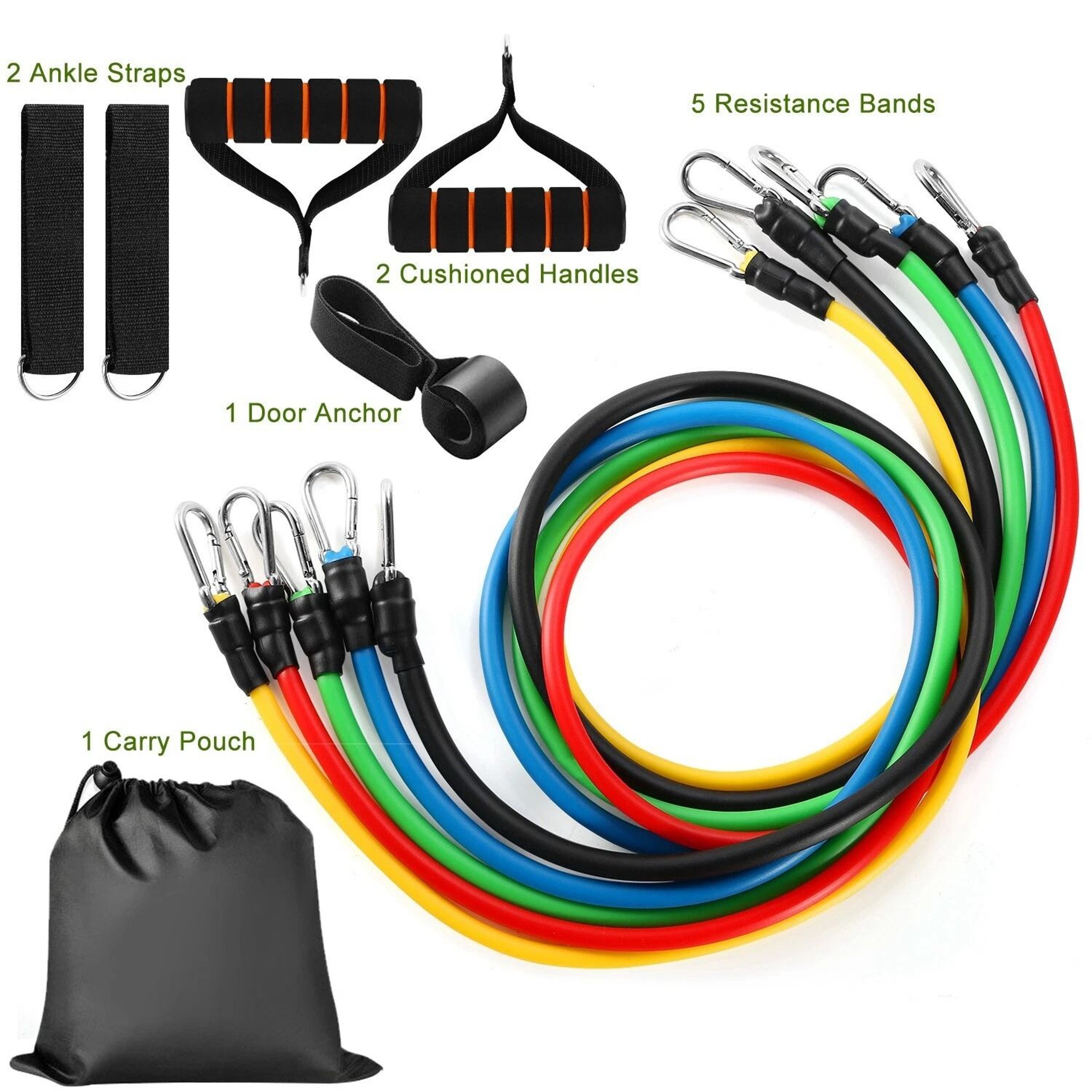 Resistance Band Set For Yoga Pilates  Fitness Versatile Workout Tubes For Home Exercise 6