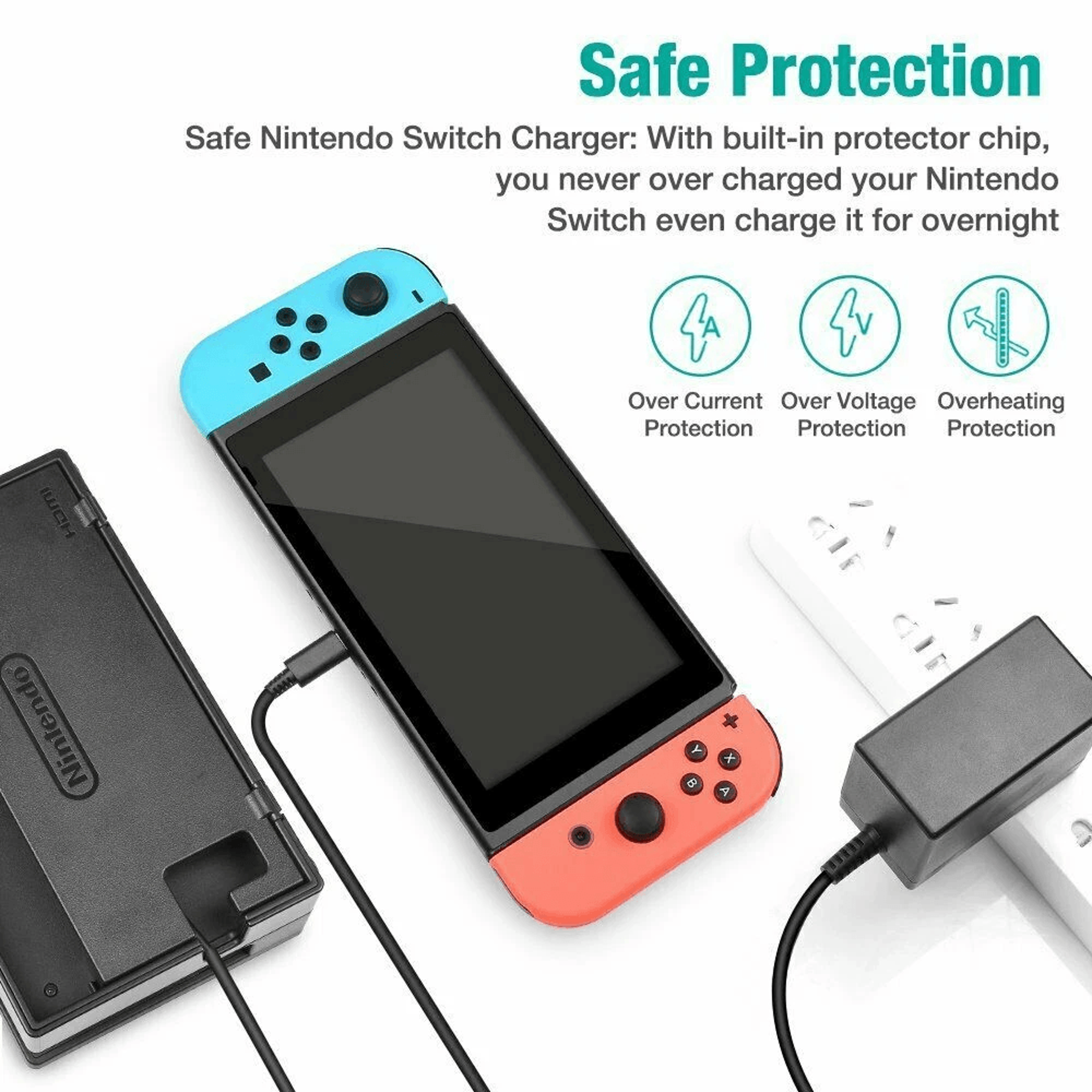 Switch AC Power Supply Adapter Home  Travel Charger Cable 3
