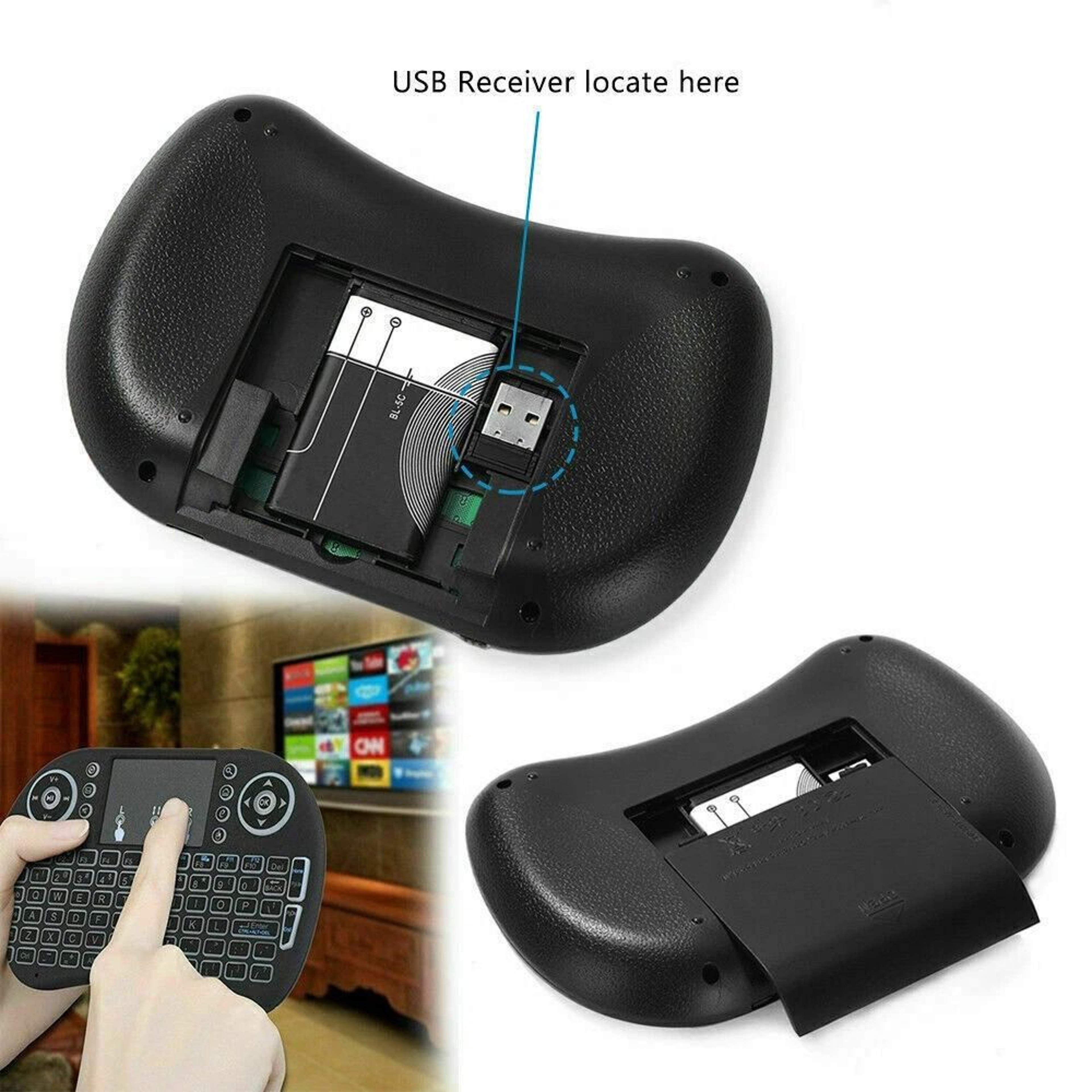 Wireless Mini Keyboard Remote With Touchpad For Smart TV  Android TV Box 2