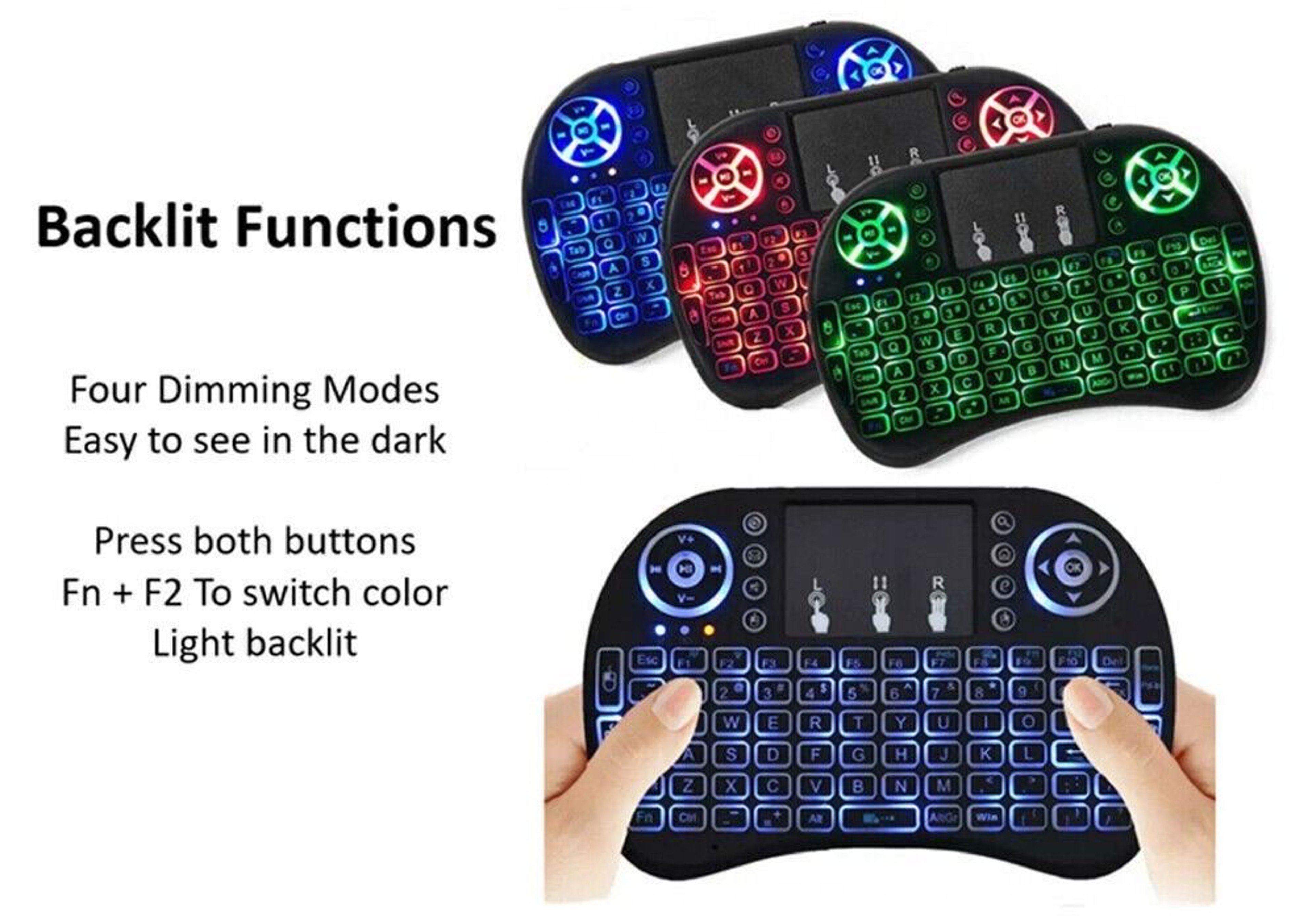 Wireless Mini Keyboard Remote With Touchpad For Smart TV  Android TV Box 4