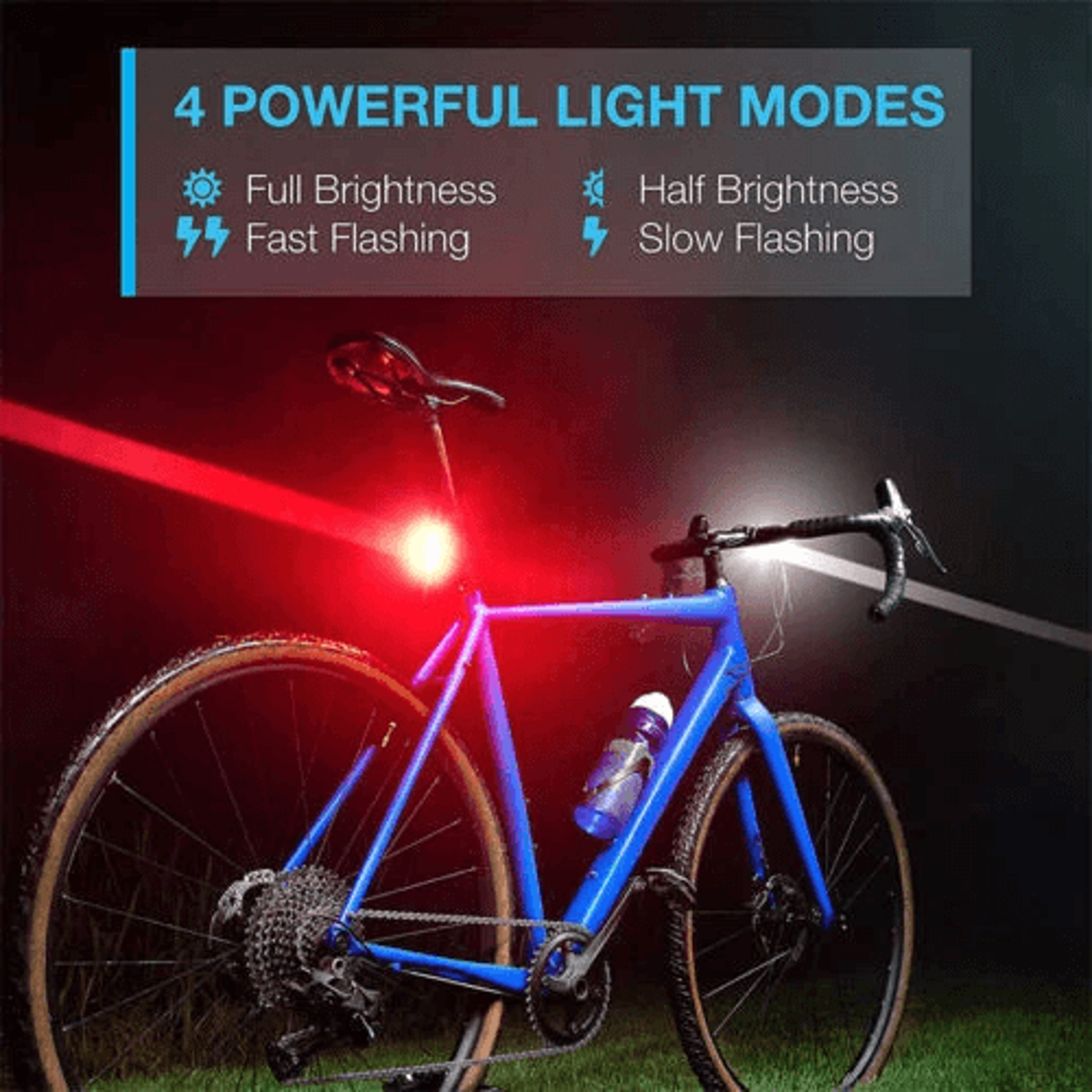 USB Rechargeable LED Bicycle Headlight  Rear Lamp Set Waterproof Adjustable Cycling Lights 1