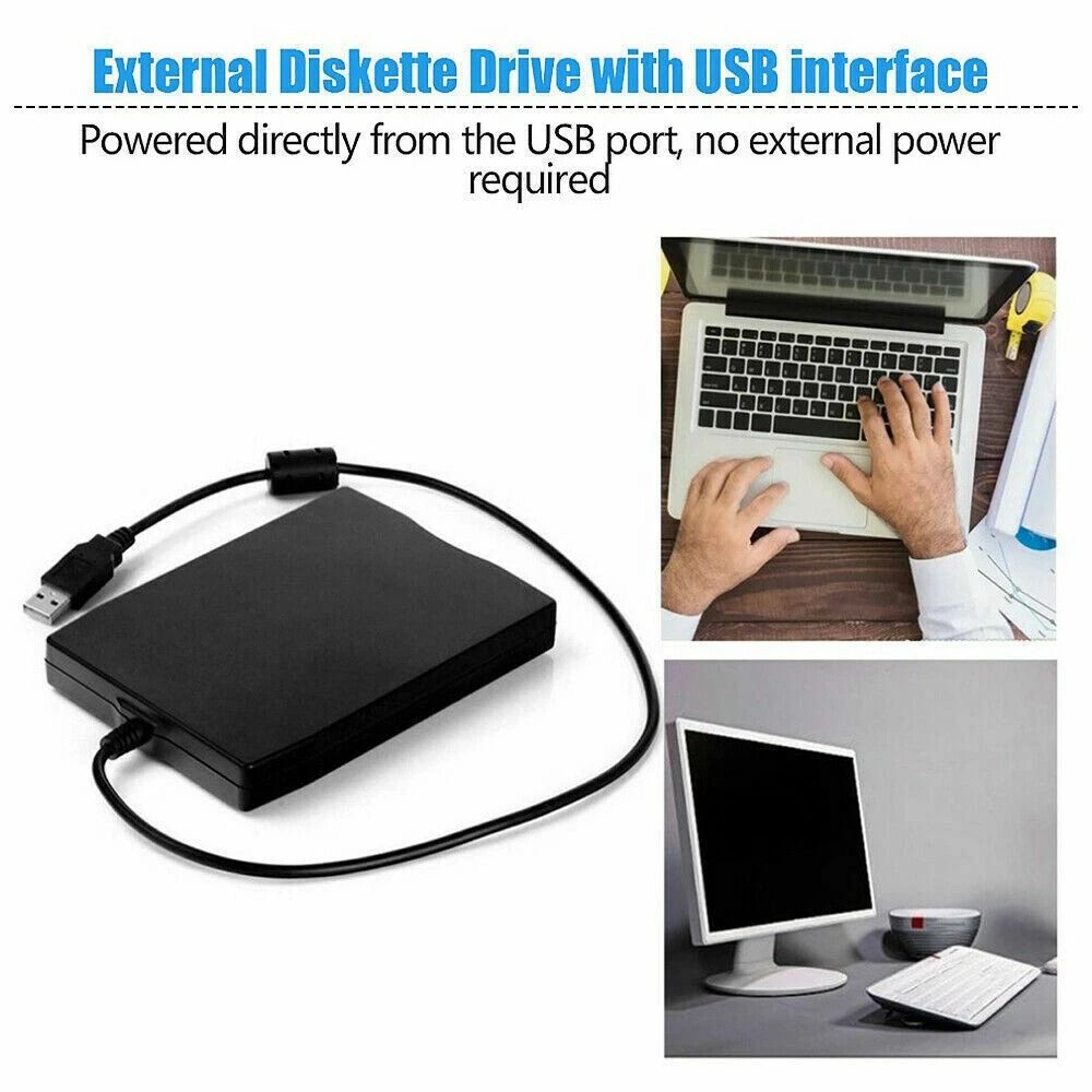 USB Portable External Floppy Disk Drive Reader For PC  Laptop 3