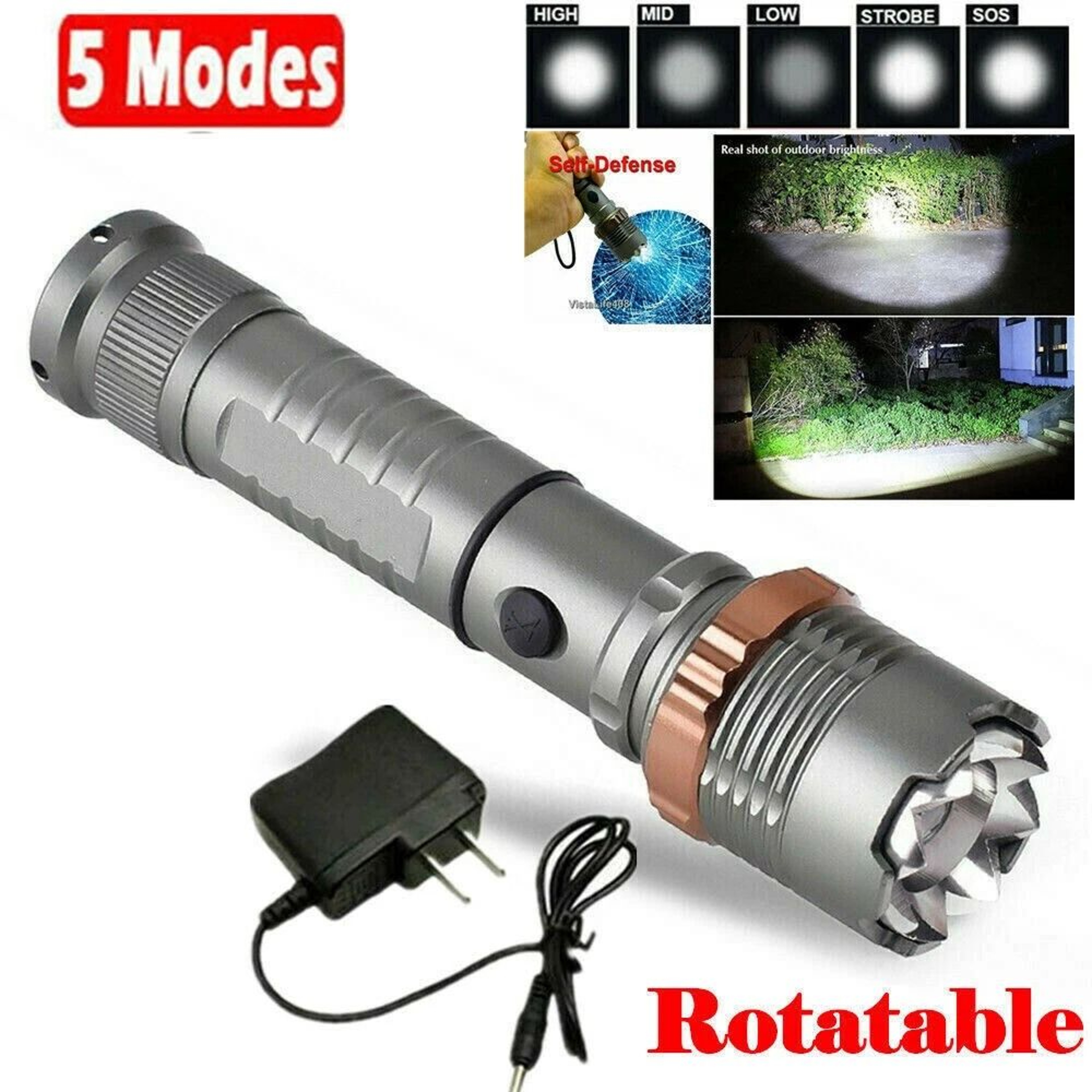 LED Flashlight Super Bright Rechargeable Spotlight Torch 13
