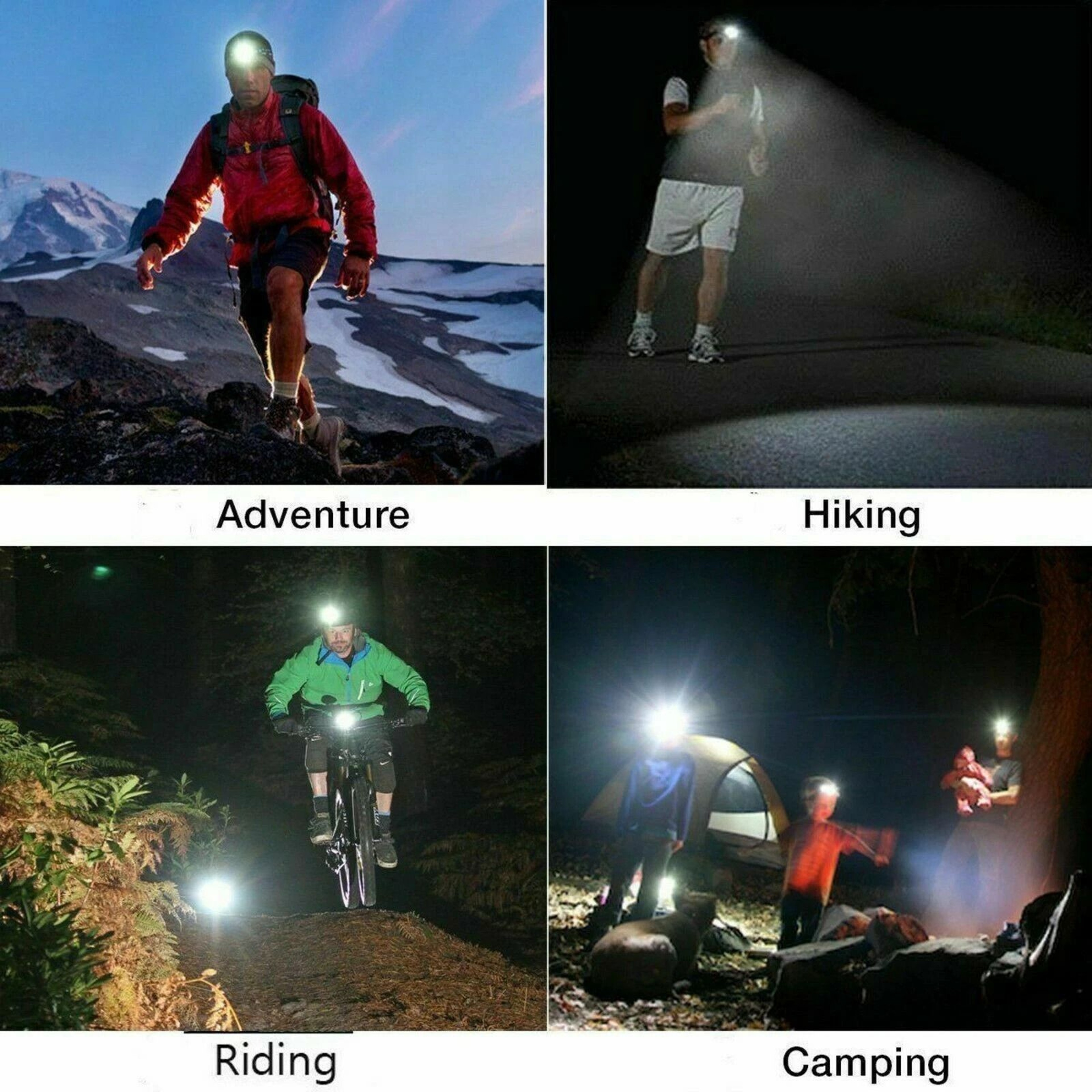 USB Rechargeable LED Headlamp Waterproof Adjustable Focus With Motion Sensor 4
