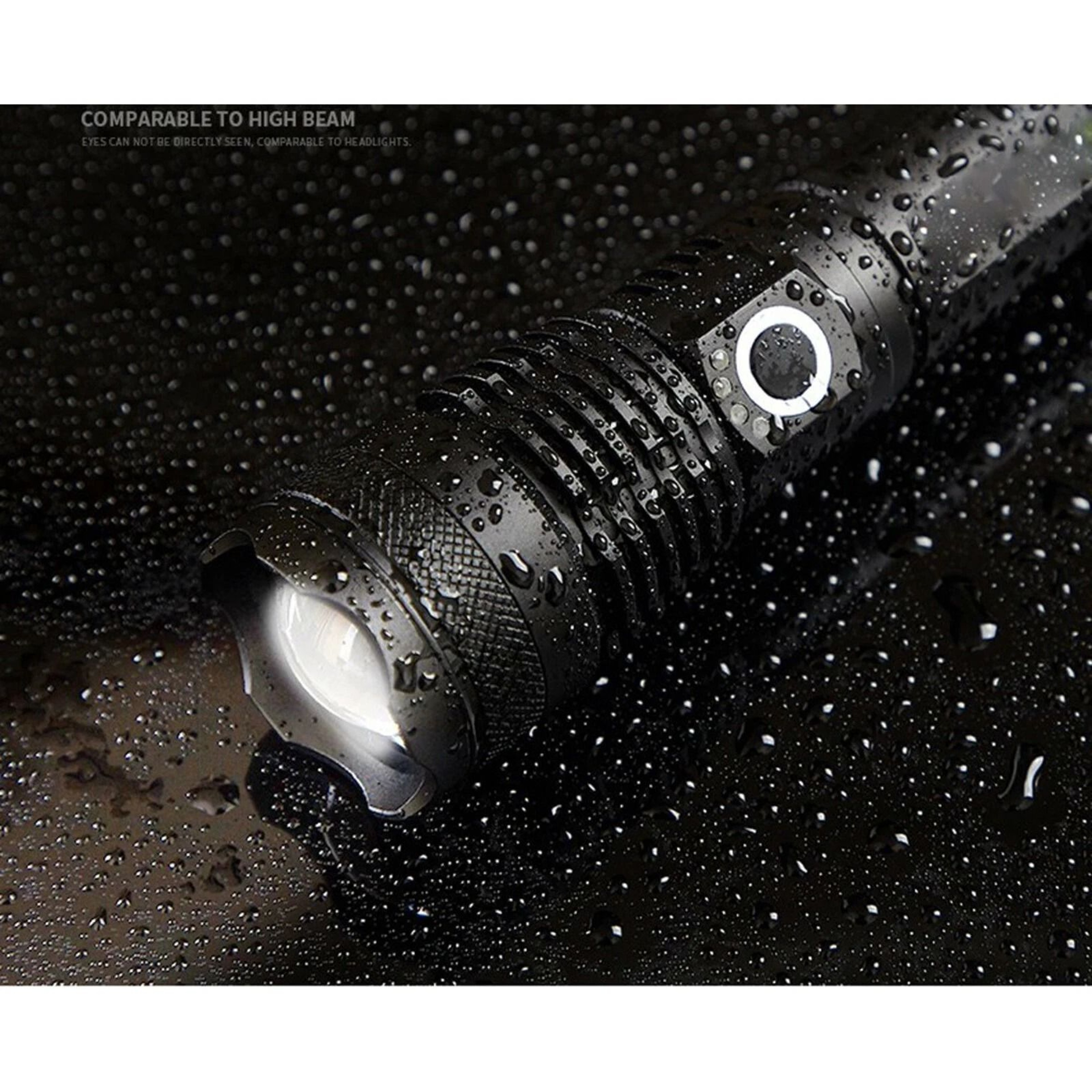 Super Bright Rechargeable LED Flashlight Adjustable Zoom Torch Waterproof Lumens 2