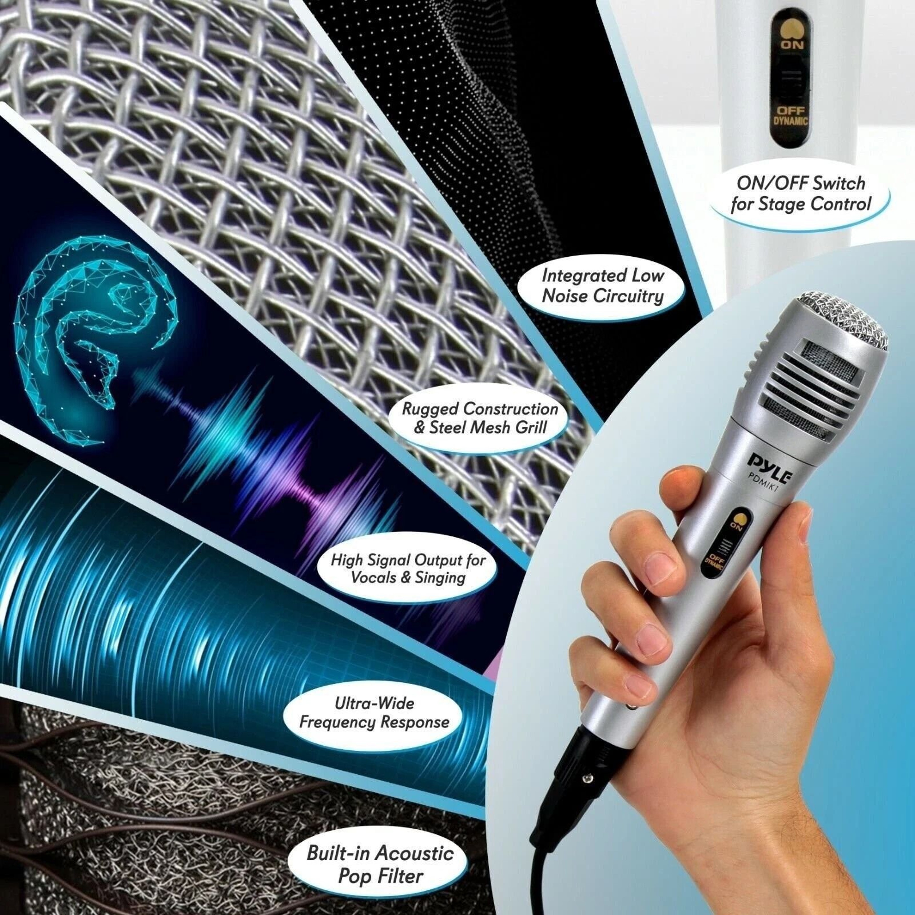 Professional Dynamic Handheld Microphone With Cable Ideal For Studio  Stage 5