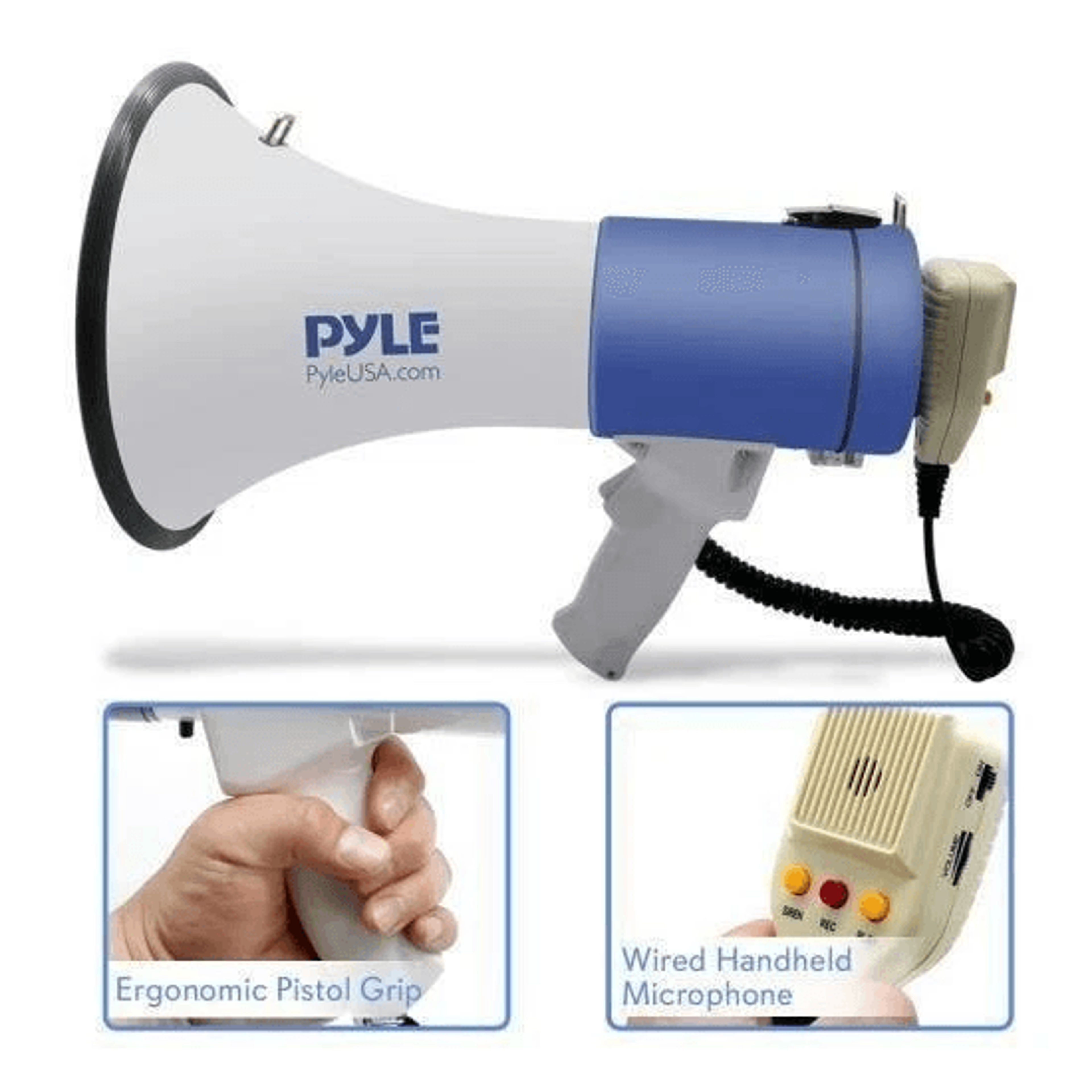 Pro Rechargeable Megaphone Speaker With Record  Input 5