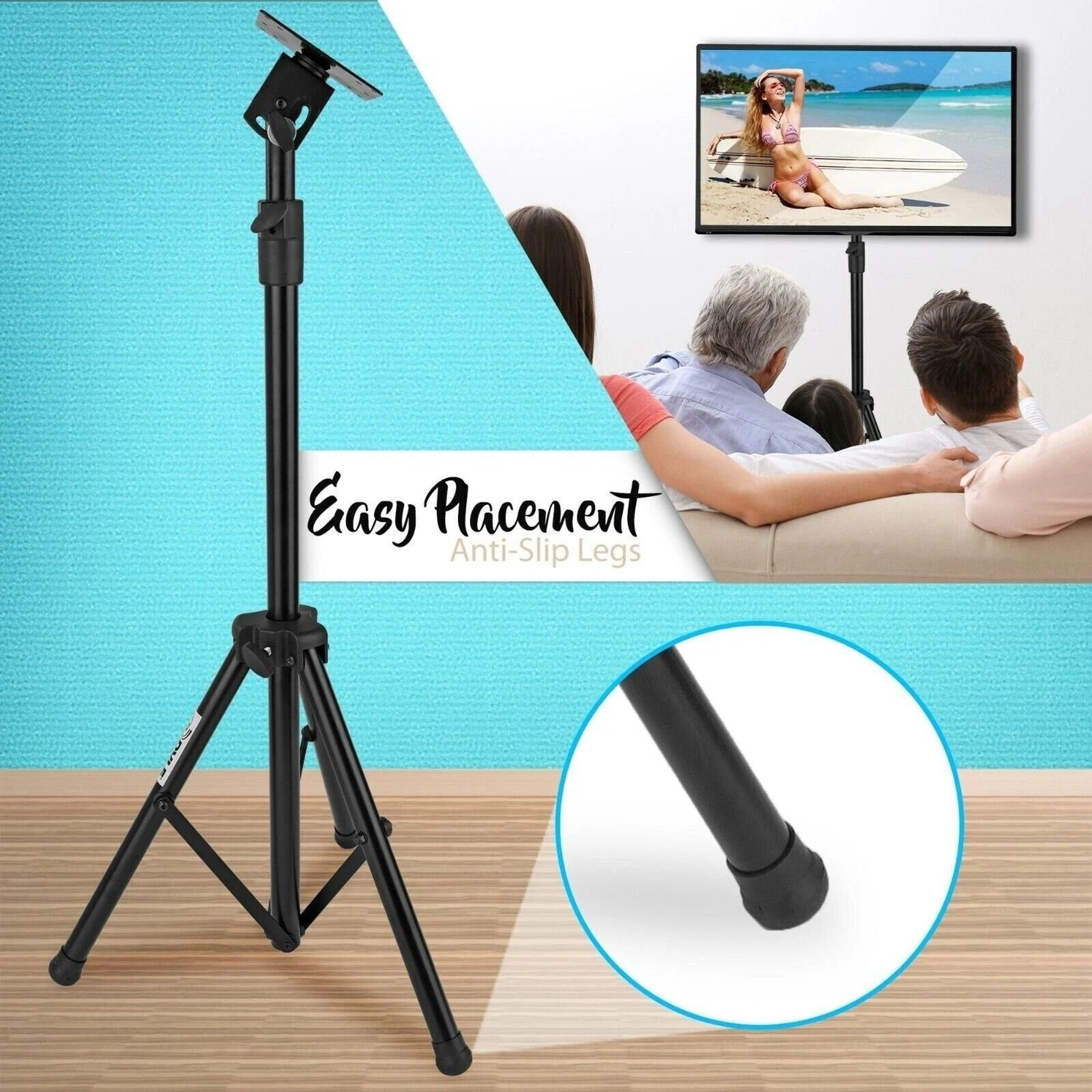 Portable Tripod TV Stand Height Adjustable Fits TVs Up To Sturdy  Portable Solution For Home And Of 3