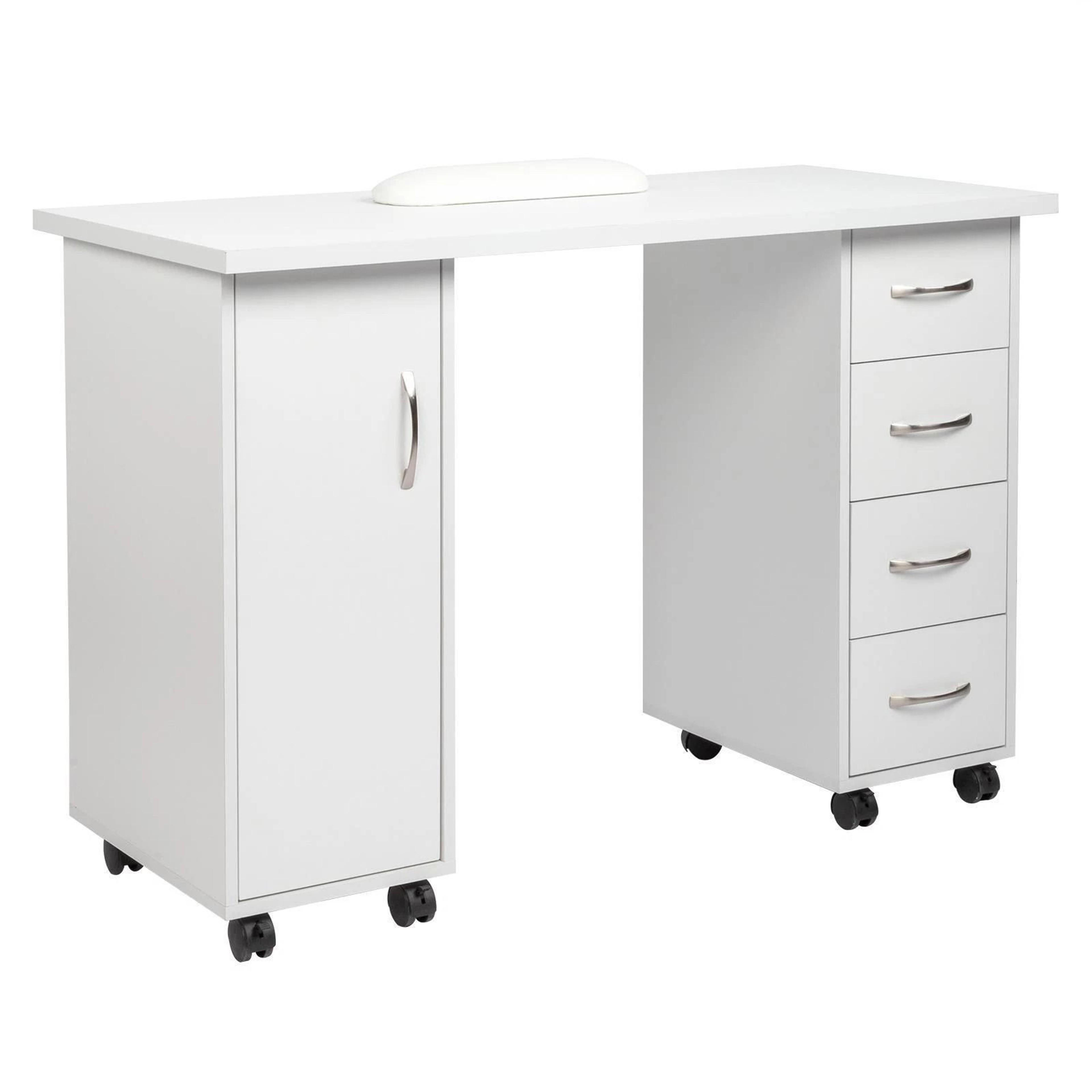 Manicure Table With Storage  Wrist Rest Makeup Station Nail Desk With Drawers For Salon Or Office 8