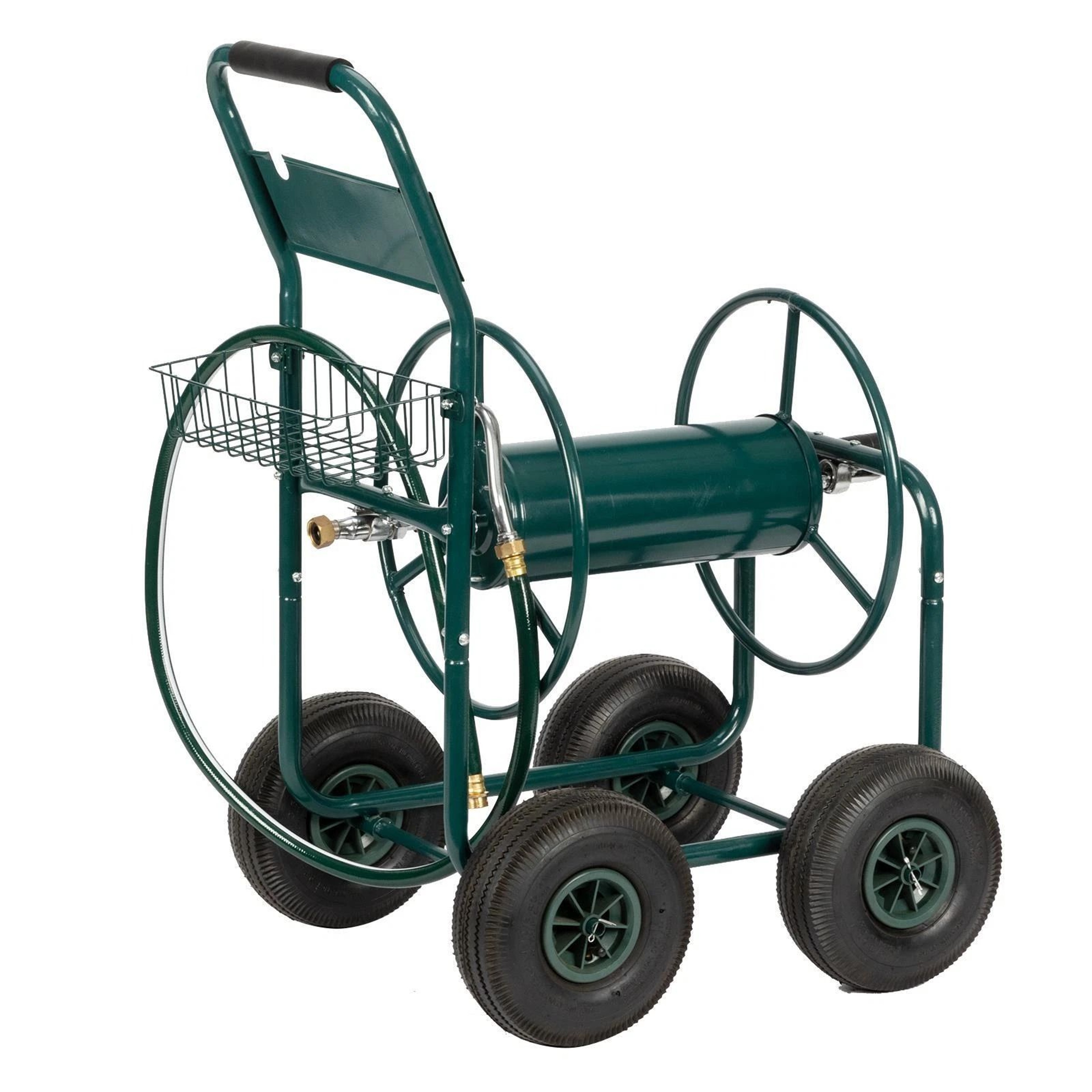 Durable Metal Hose Reel Cart For Garden Hose Storage Ideal Outdoor Solution 4