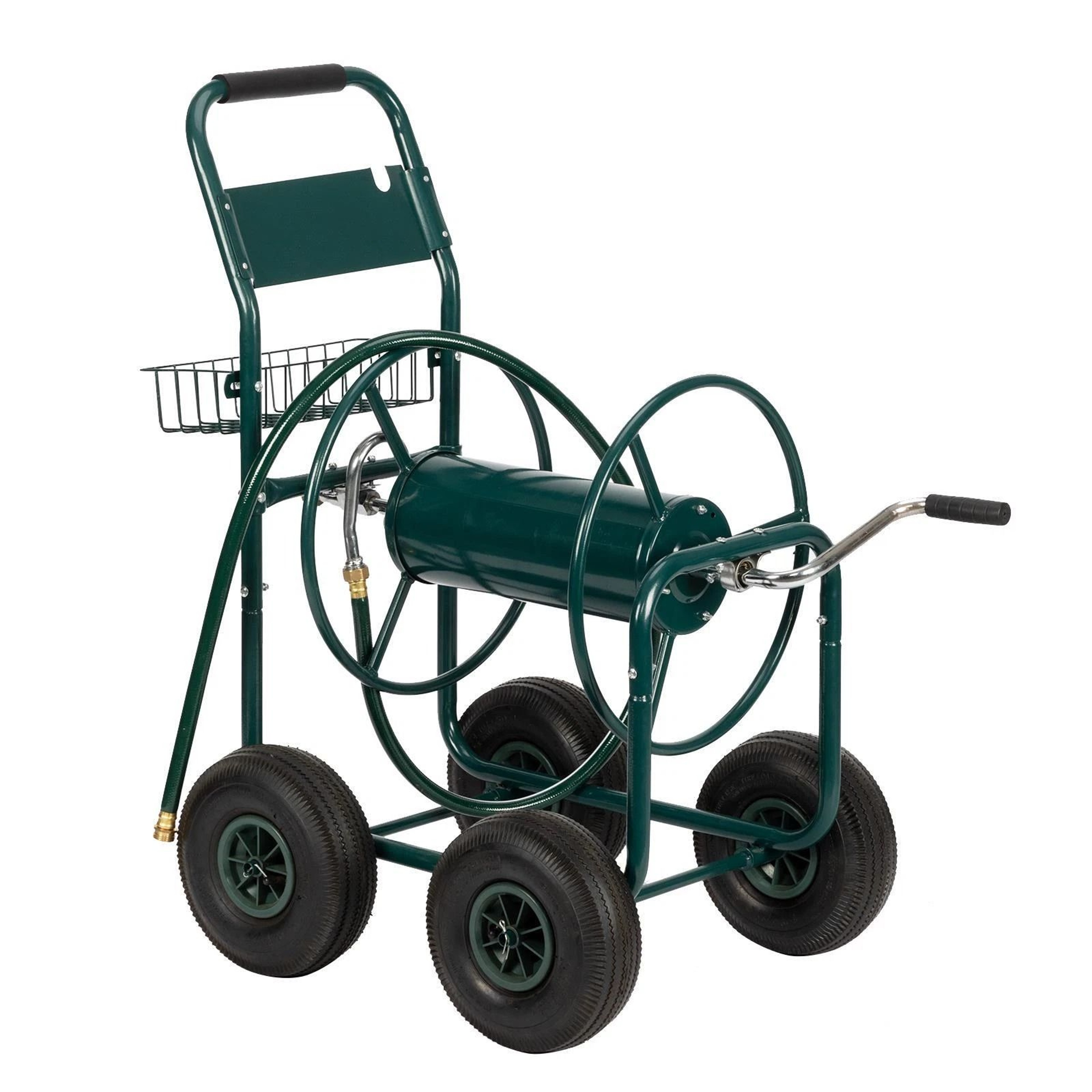 Durable Metal Hose Reel Cart For Garden Hose Storage Ideal Outdoor Solution 7