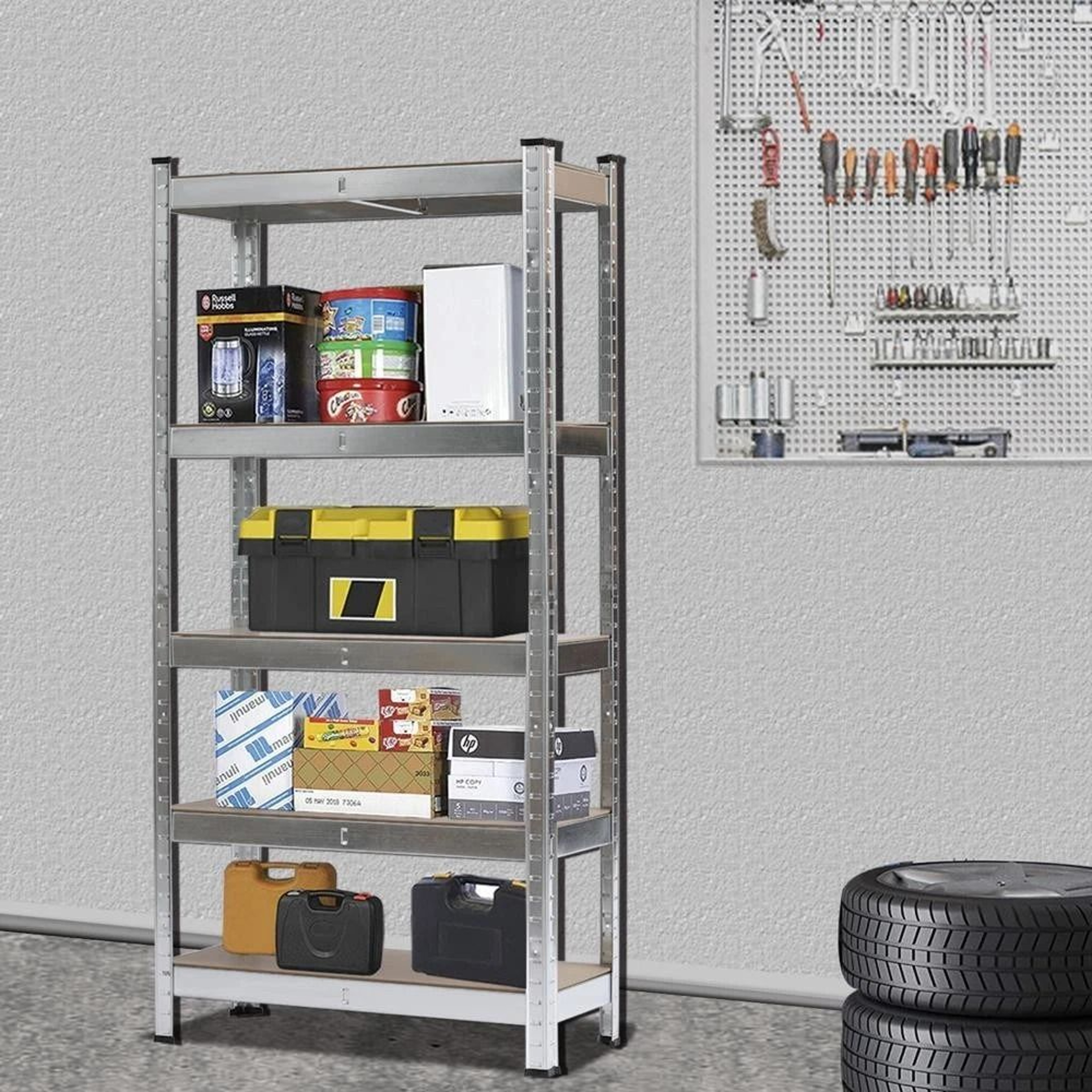 5 Tier Heavy Duty Freestanding Garage Shelving Rack Organizer 0