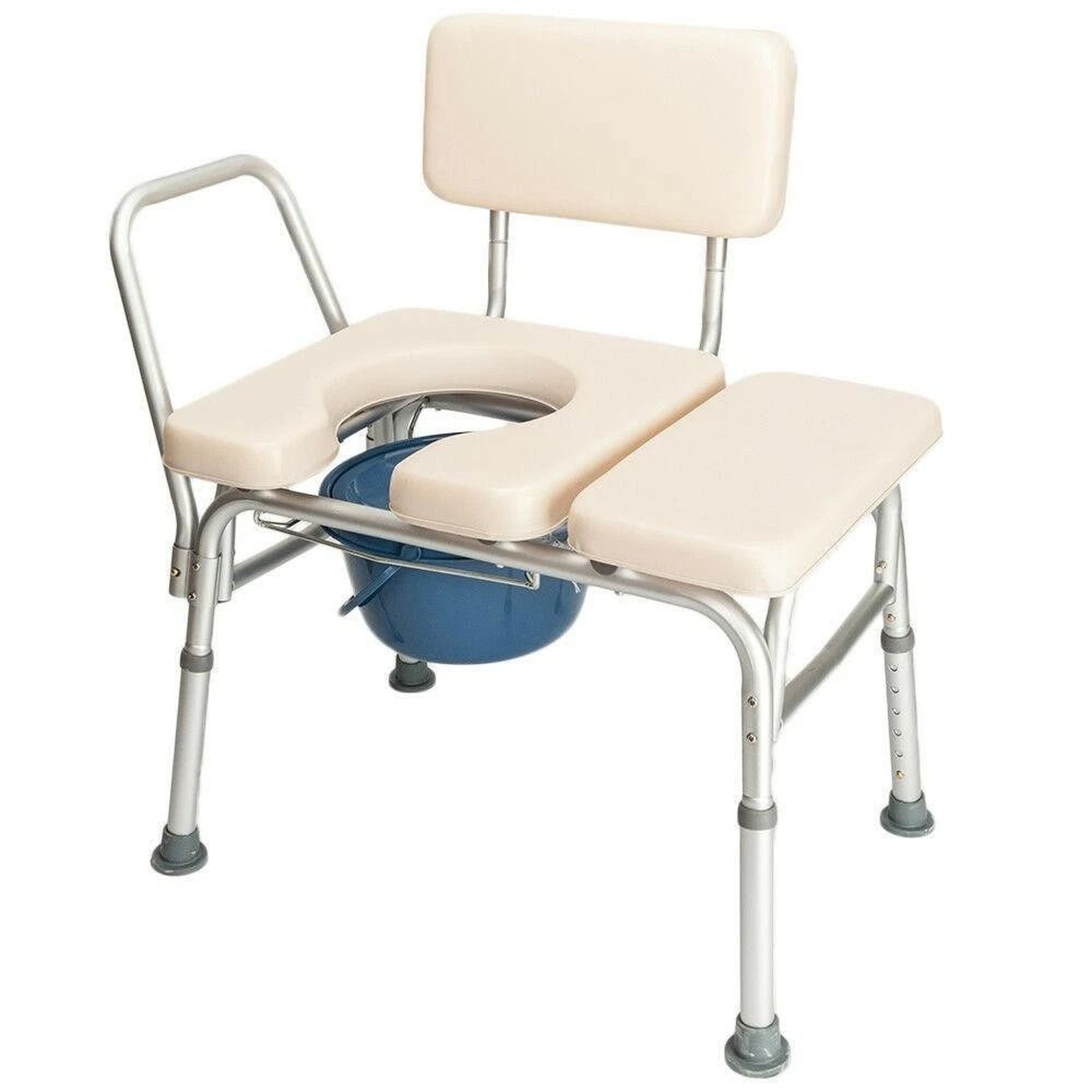 Adjustable Portable Bedside Toilet Chair With Commode Seat Perfect For Adults And Seniors 0
