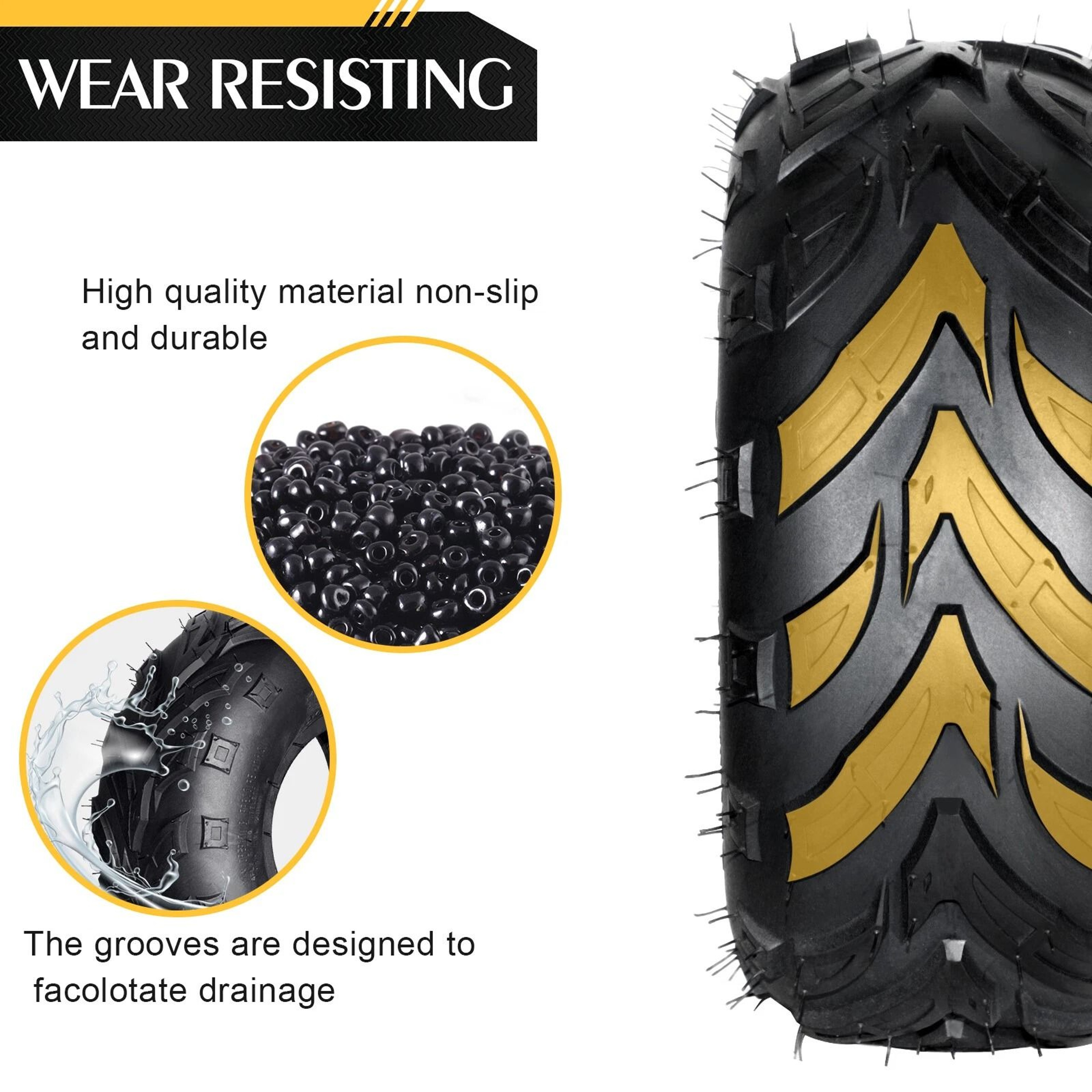 Durable ATV Go Kart Tires 4 Ply Front  Rear Set 7