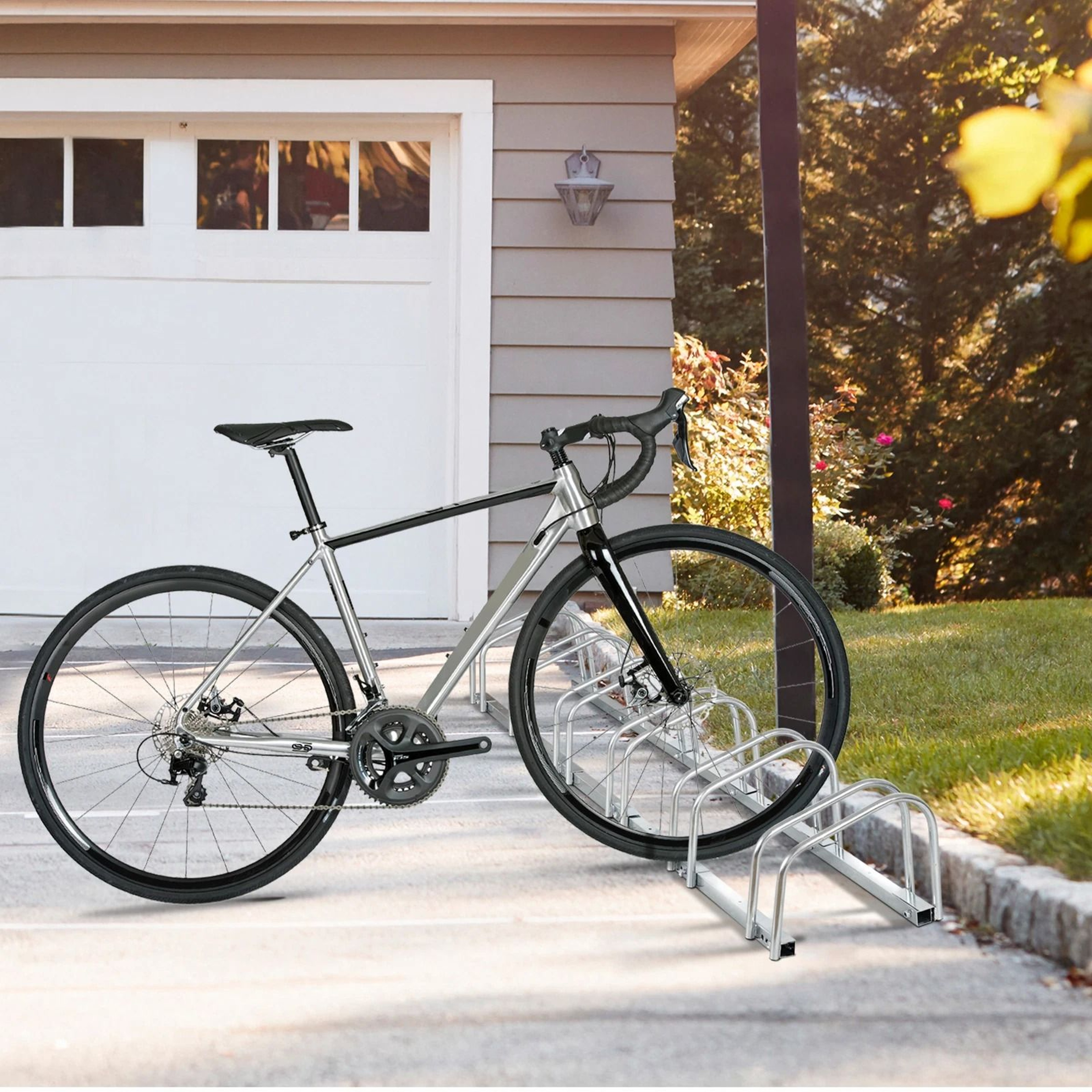 Heavy Duty Bike Storage Rack Floor Stand For Bikes Garage Organizer Parking Rack 0