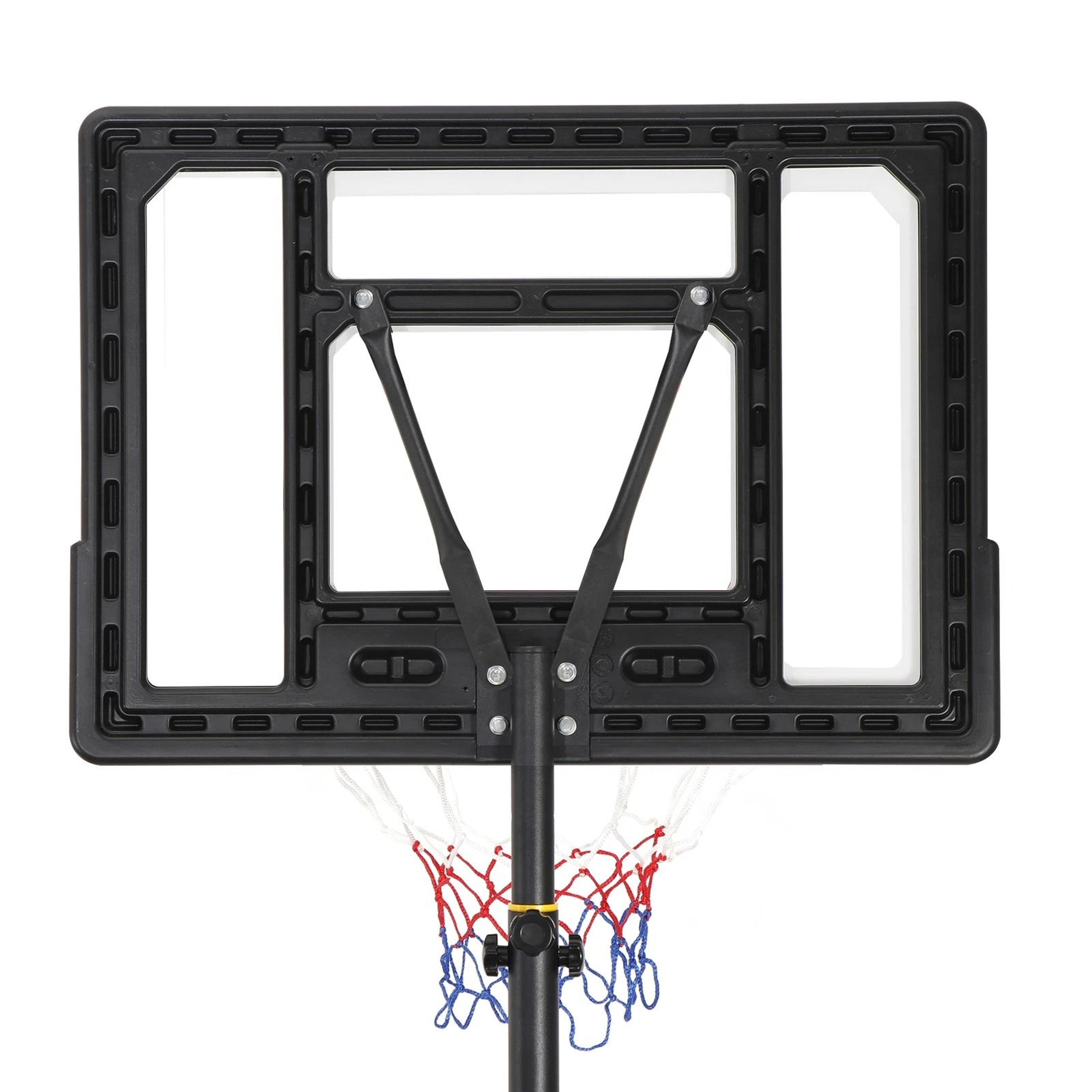 Portable Adjustable Basketball Hoop System With Wheels Outdoor Driveway Goal With PVC Backboard 2