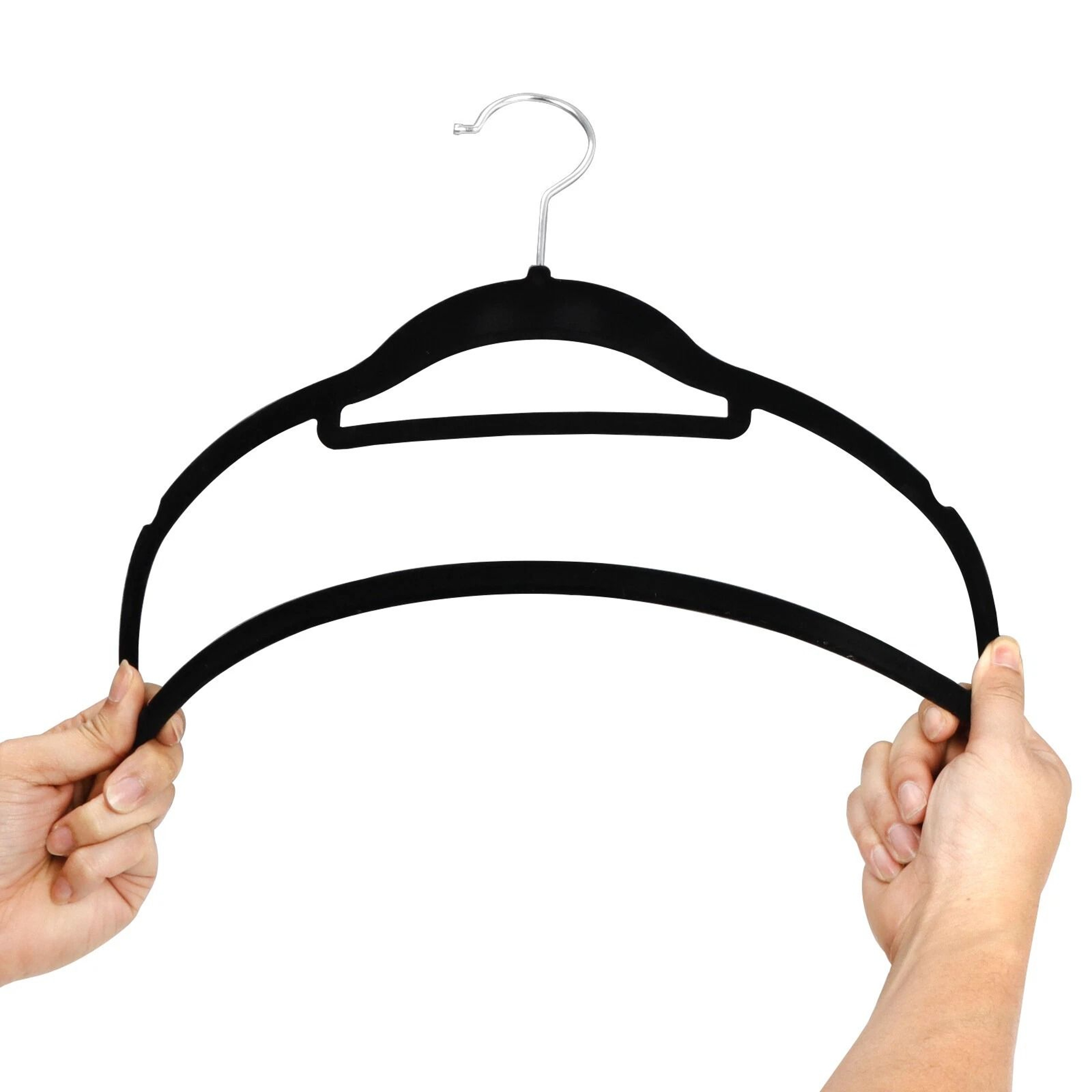 Velvet Non Slip Clothes Hangers With Swivel Hook Premium Black 1