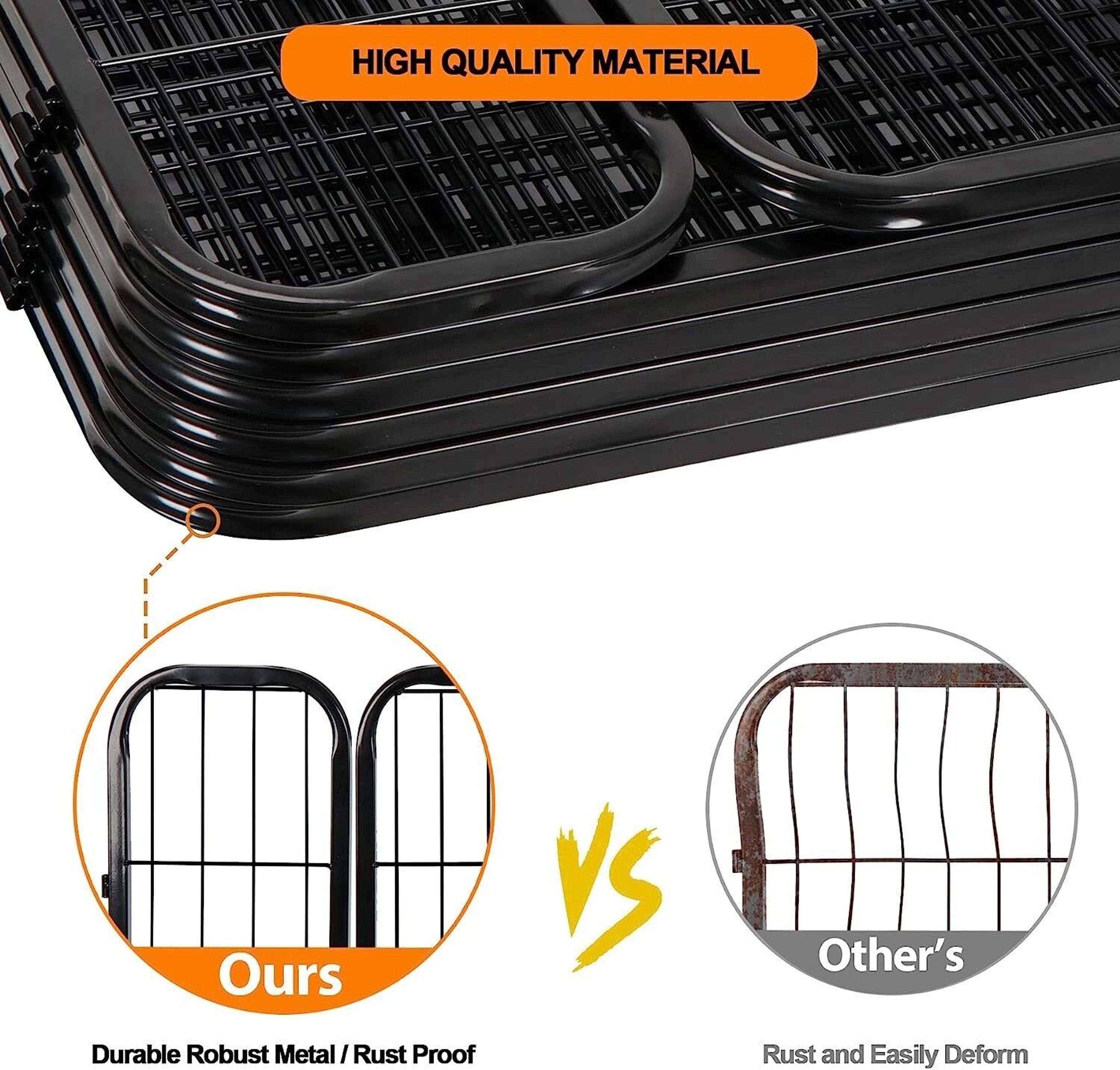 24 Panel Portable Dog Playpen Fence Foldable Pet Exercise Pen For Yard RV  Camping 15