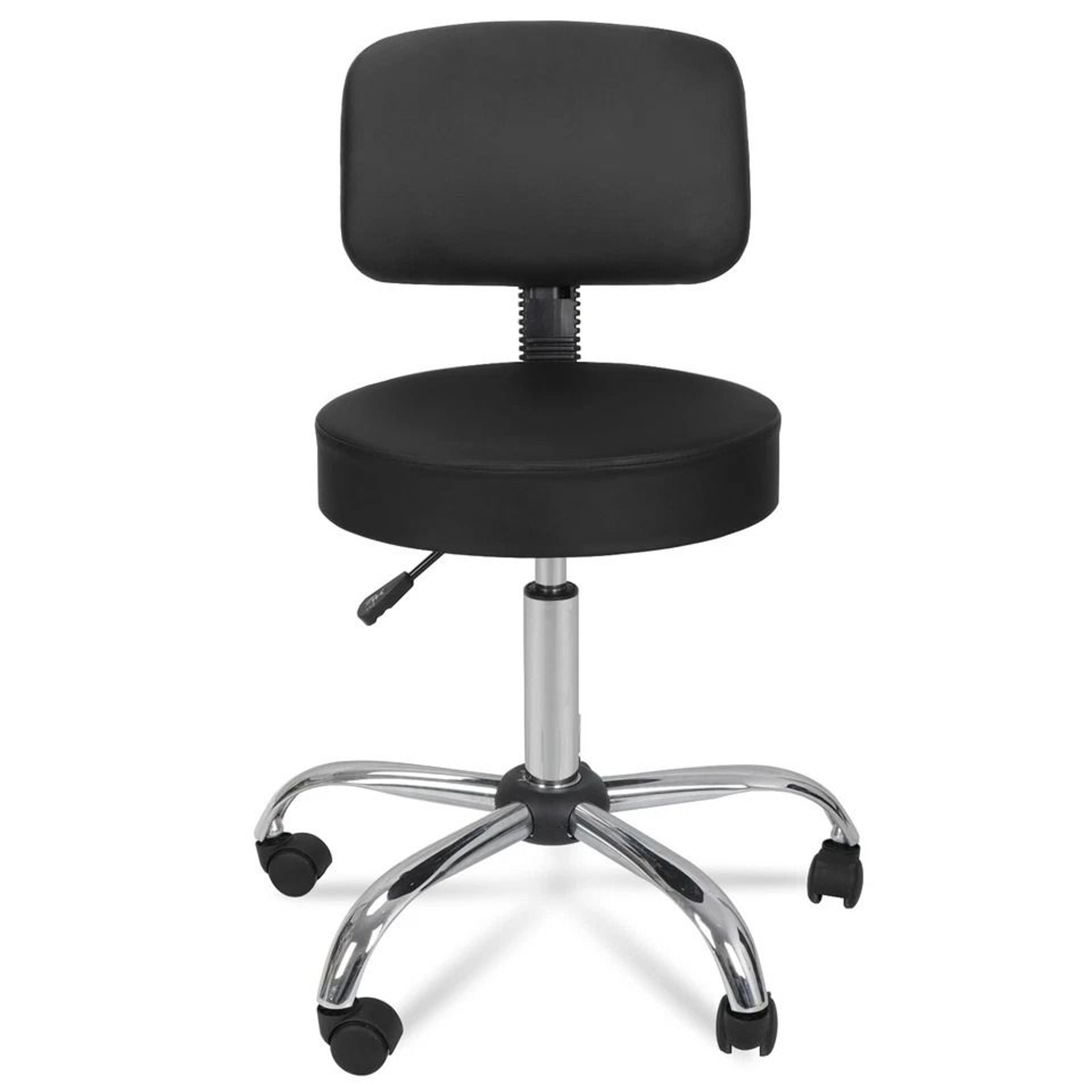 Swivel Salon Spa Stool Chair With Adjustable Hydraulic Rolling System  Back Support 1