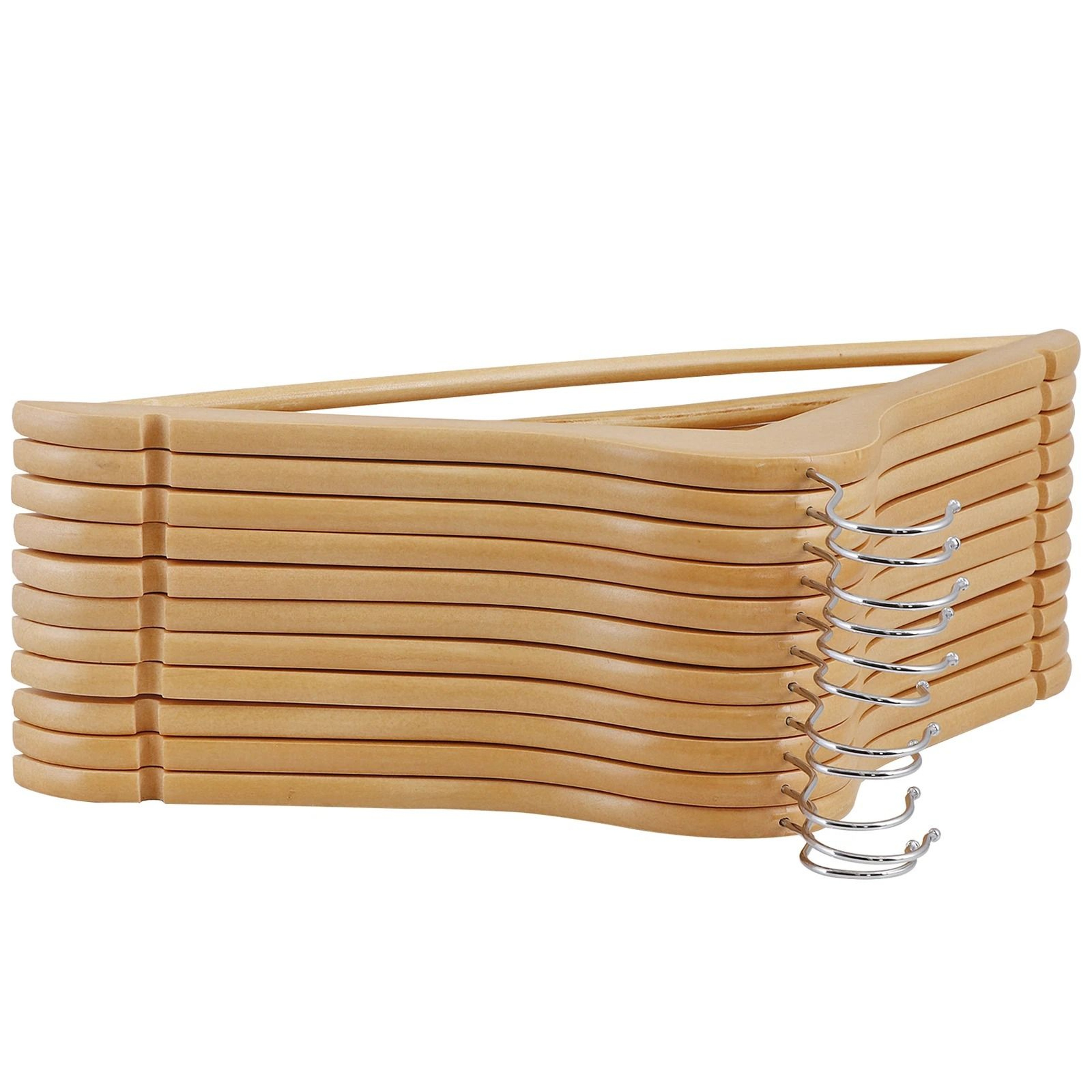 Premium Wooden Clothes Hangers With Swivel Hooks Non Slip Durable Bulk Closet Hangers 2