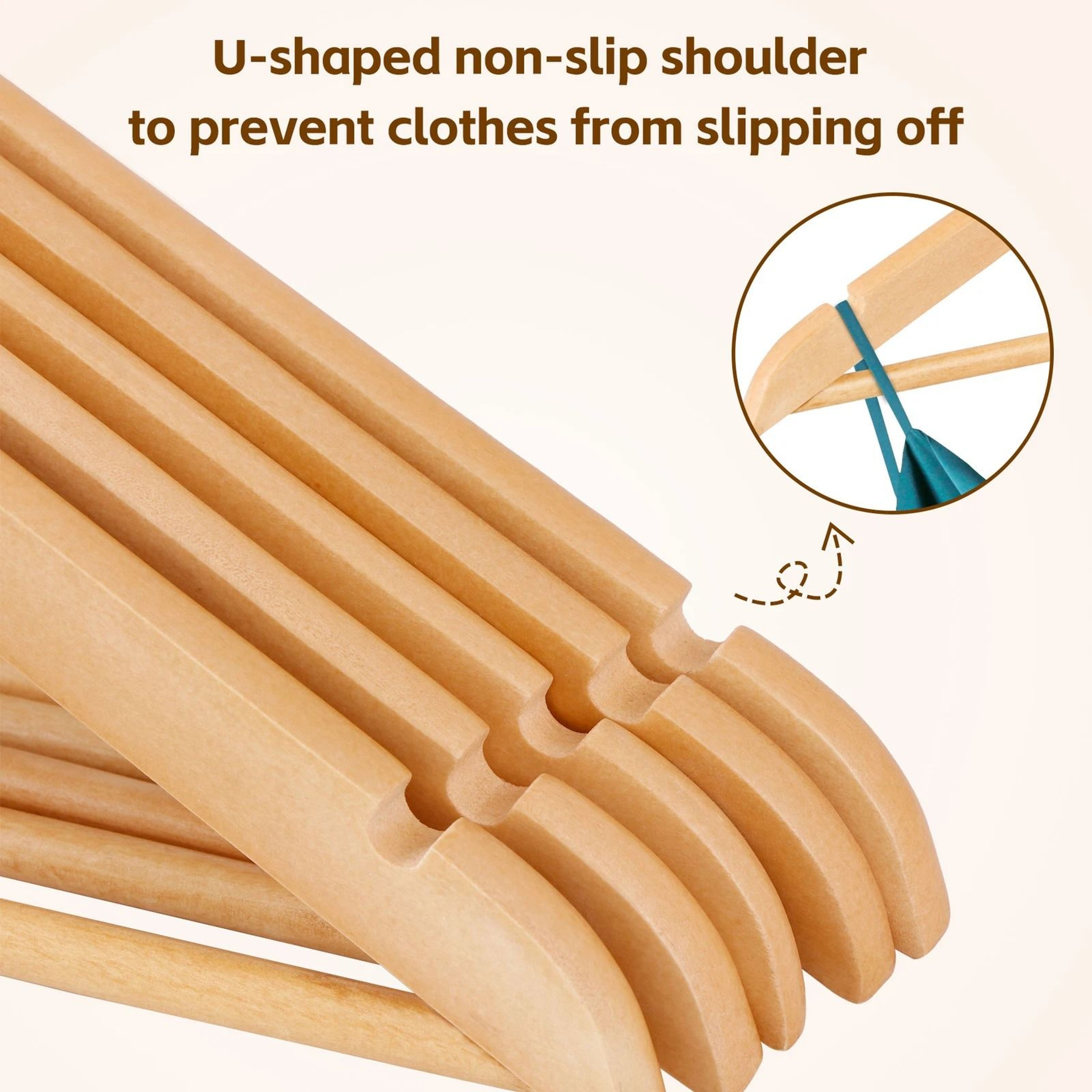 Premium Wooden Clothes Hangers With Swivel Hooks Non Slip Durable Bulk Closet Hangers 5