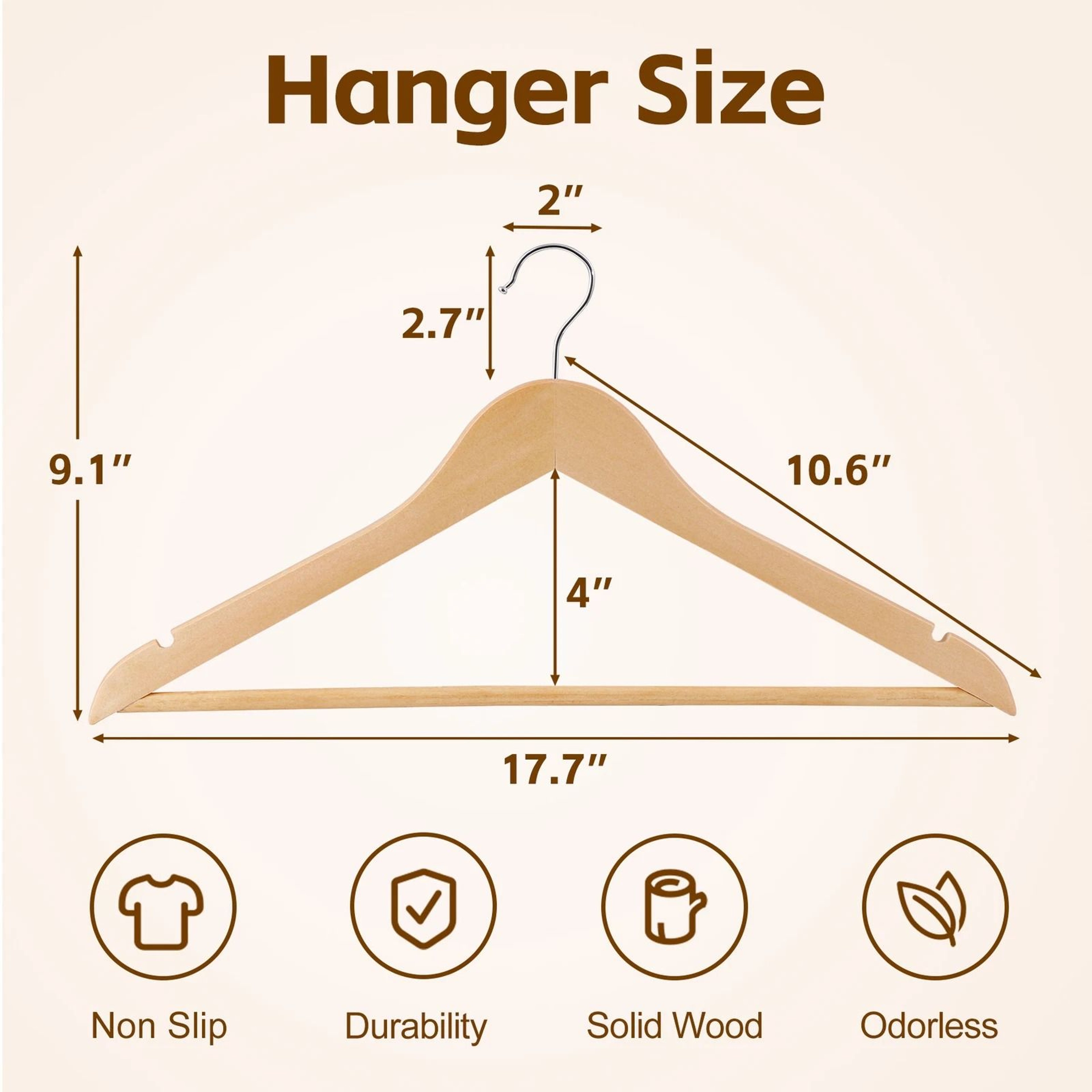 Premium Wooden Clothes Hangers With Swivel Hooks Non Slip Durable Bulk Closet Hangers 7
