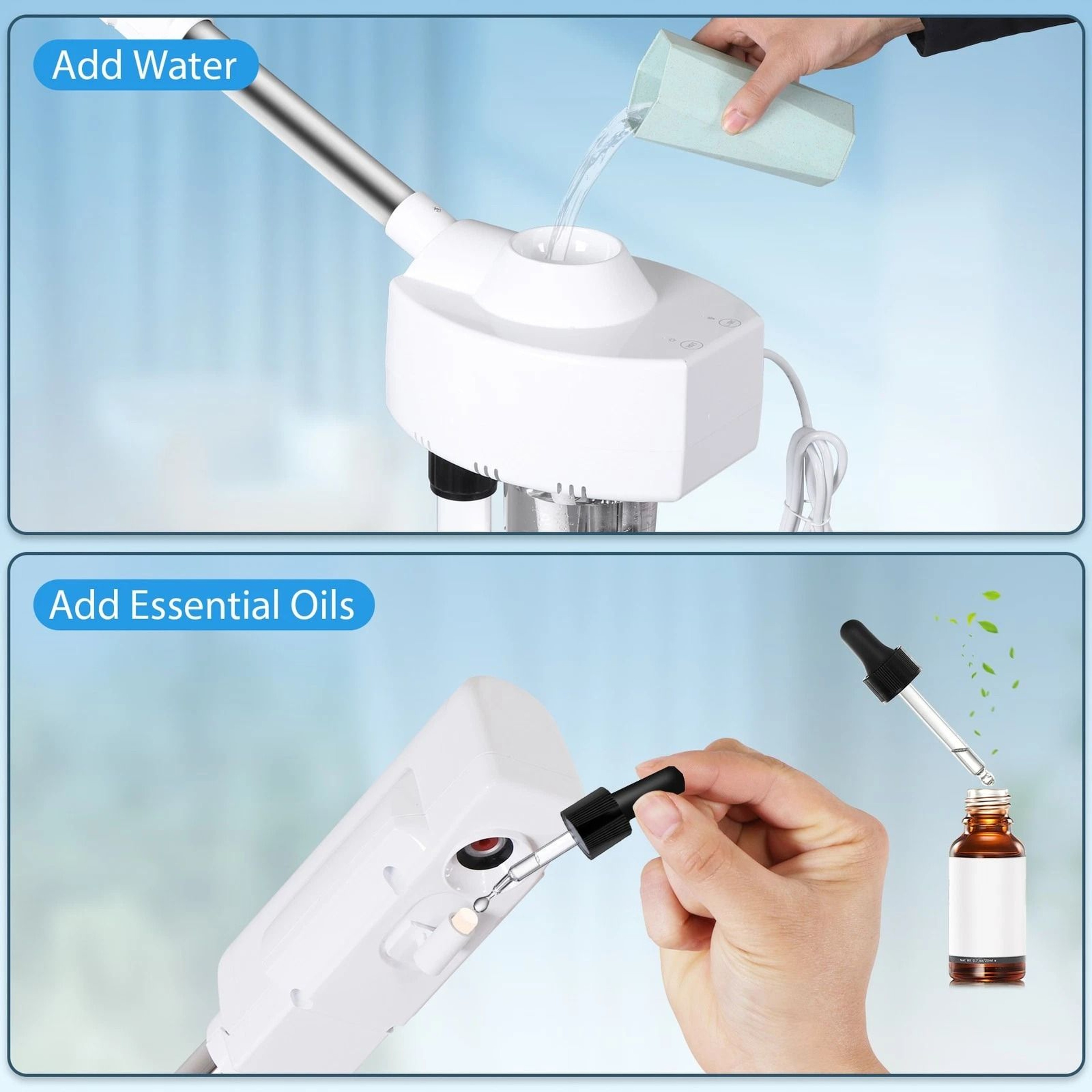 Professional Facial Steamer With Ionic Ozone  Hot Mist Function Mobile Stand For Skin Care  Salon U 3