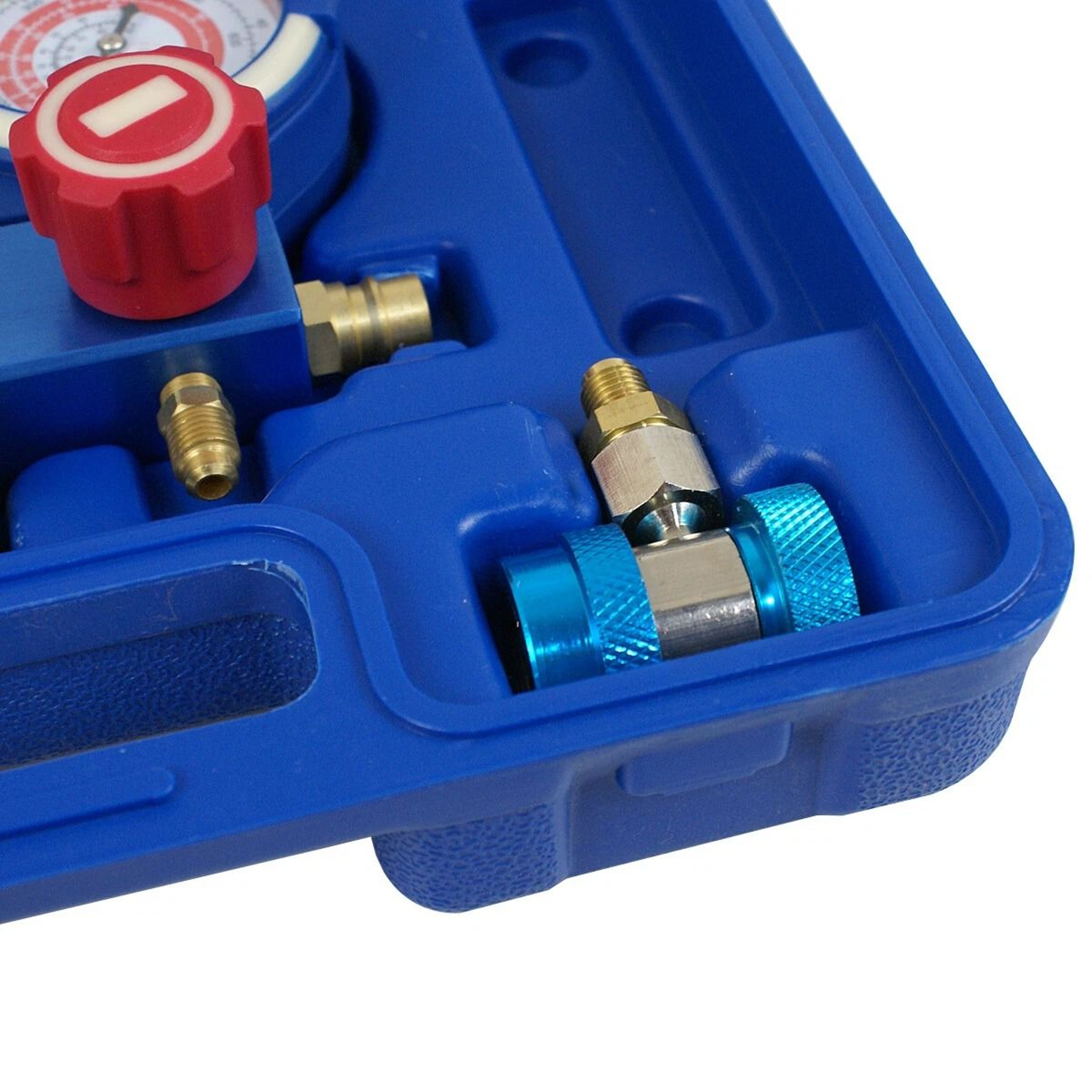 AC Manifold Gauge Set For Refrigerants Brass Charging Kit With Durable Case 1