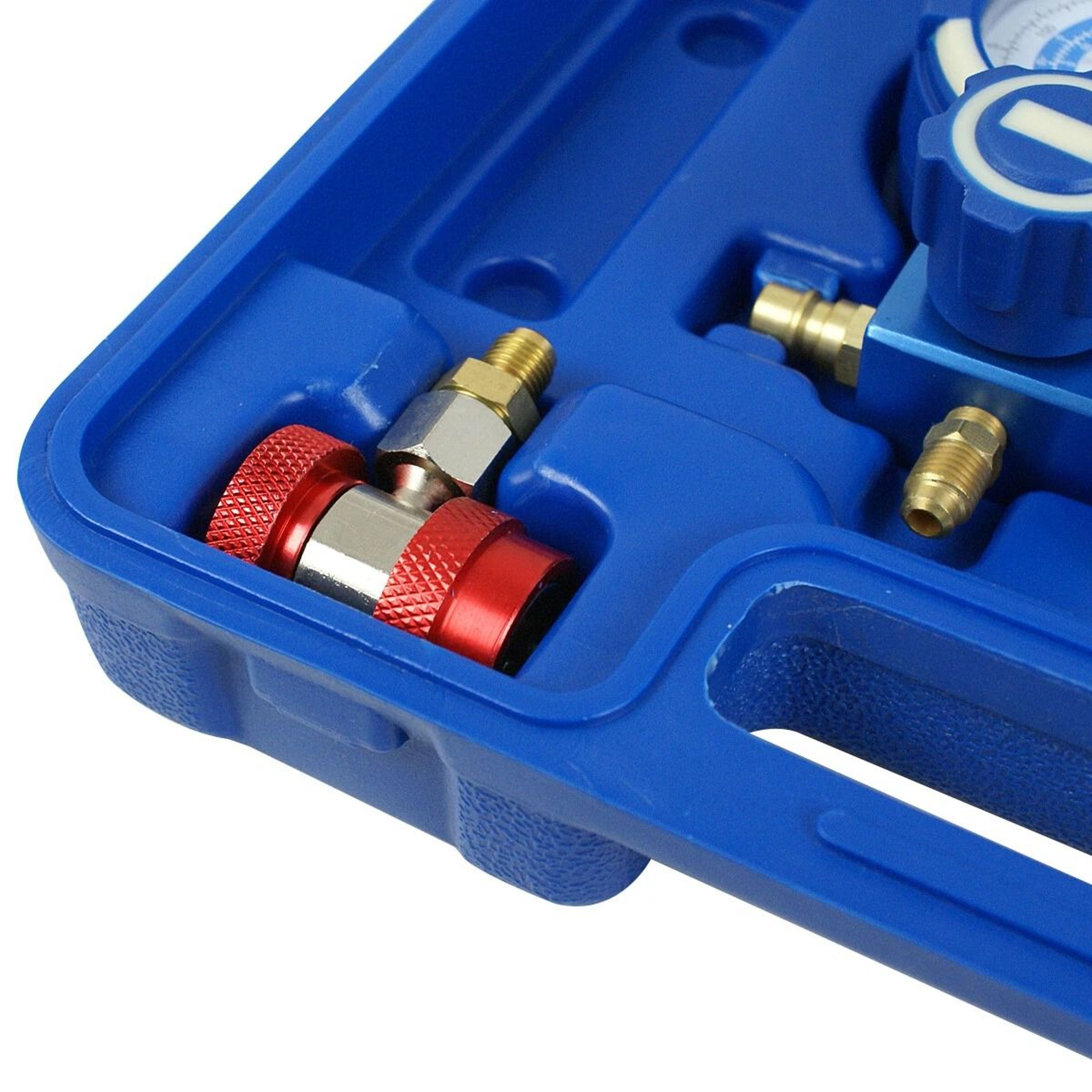 AC Manifold Gauge Set For Refrigerants Brass Charging Kit With Durable Case 2