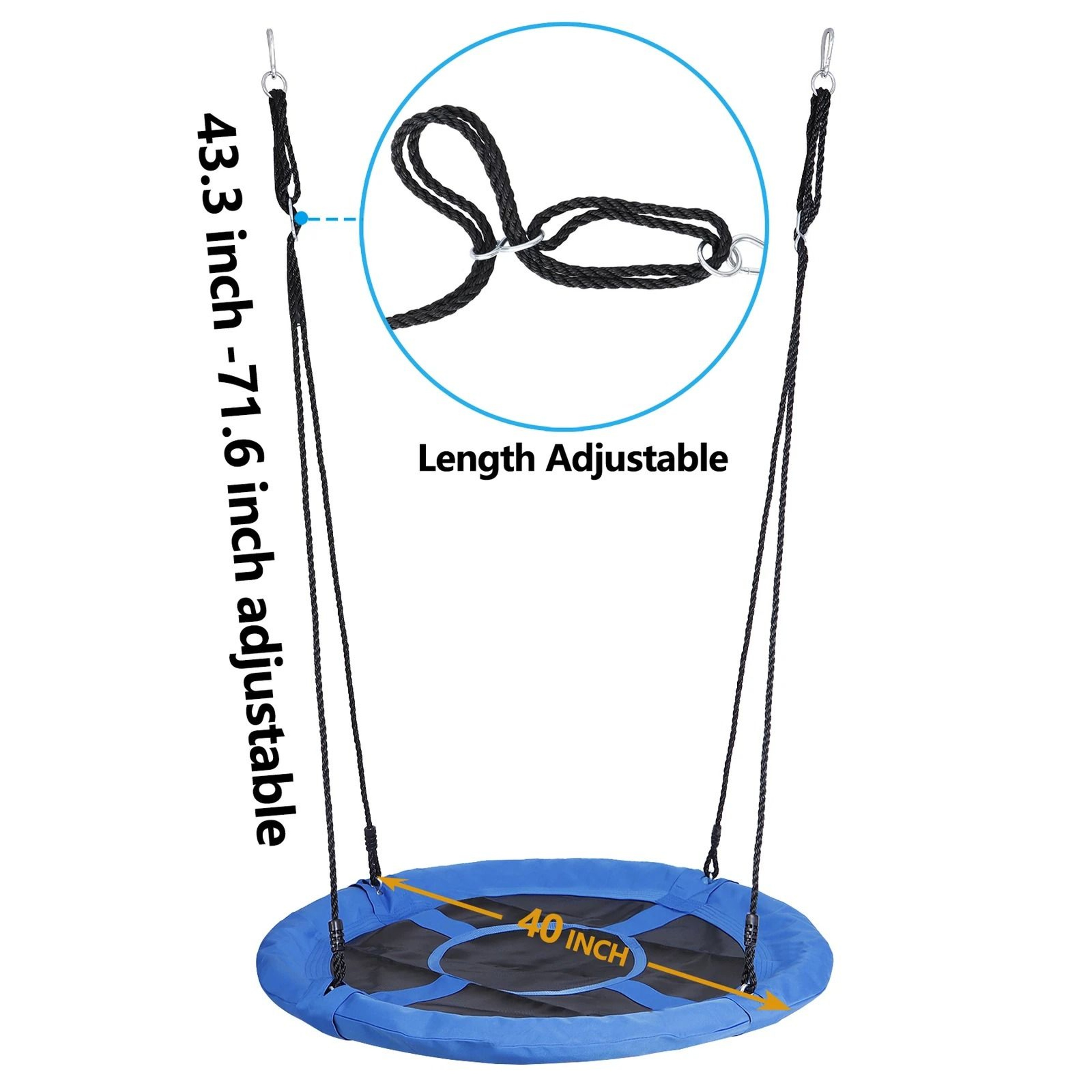 Blue Saucer Tree Swing For Kids Flying Seat With Hanging Ropes Durable And Fun Outdoor Play 5