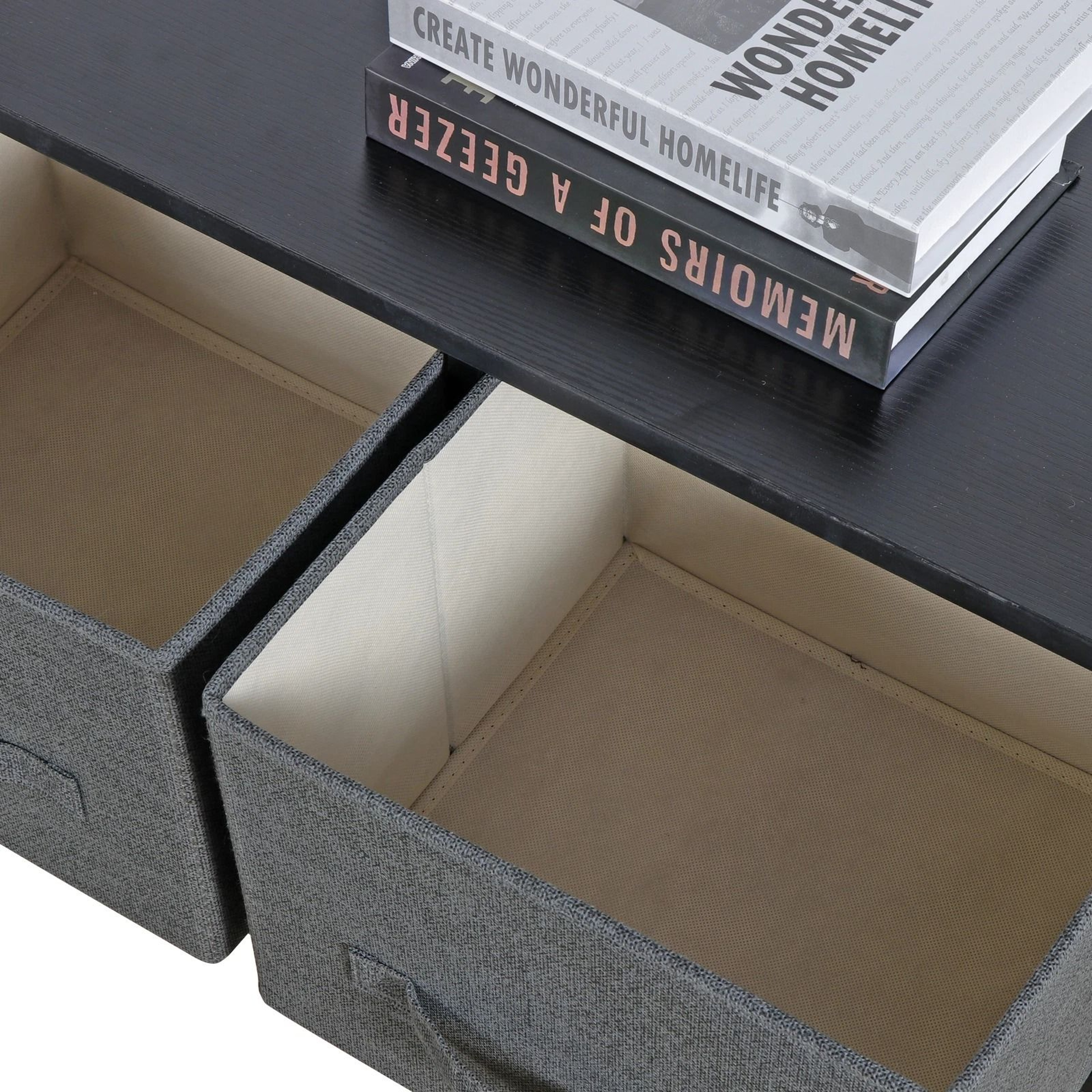 Dark Grey 5 Drawer Fabric Dresser Sturdy Chest With Wide Storage For Bedroom Organization 7