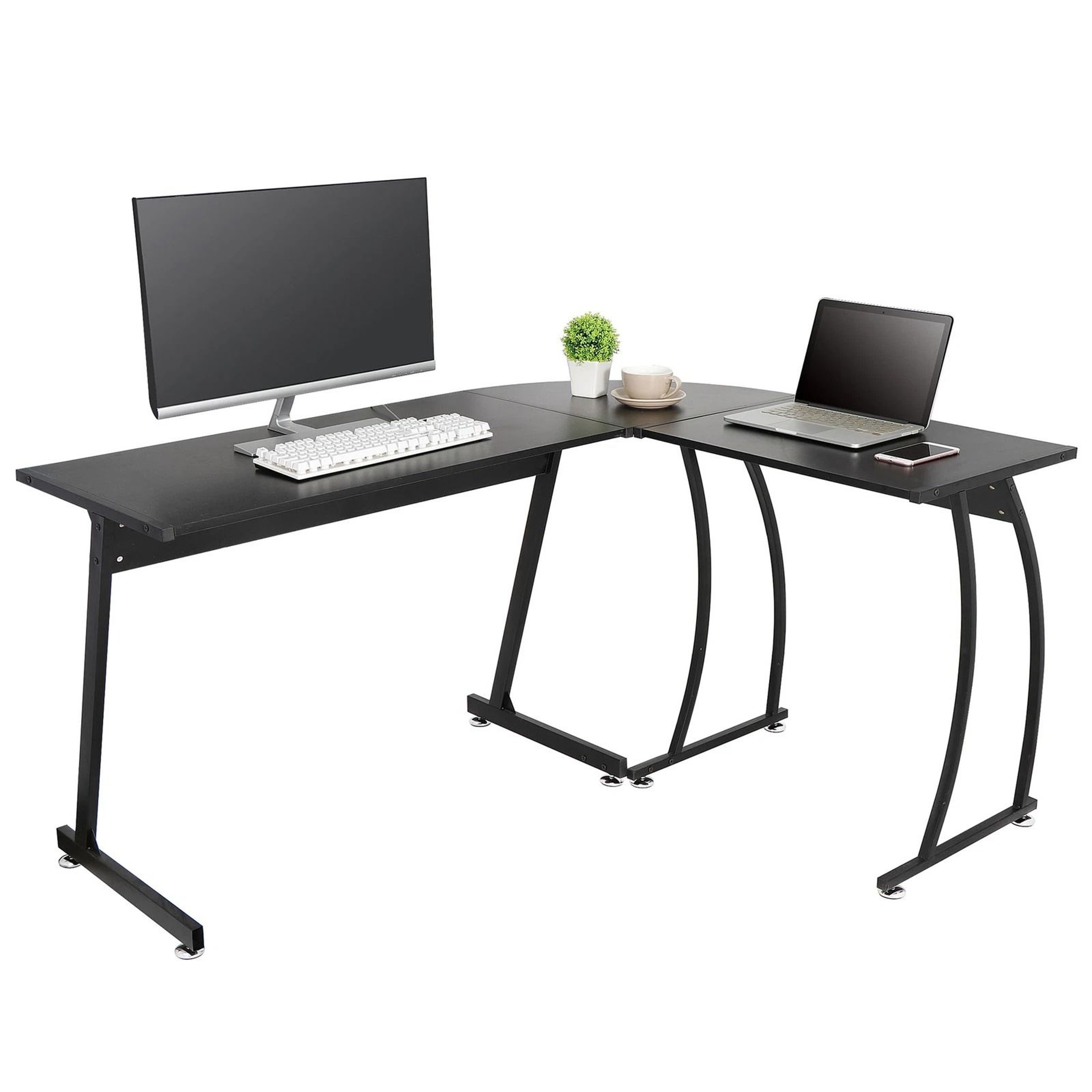L Shaped Gaming Desk Corner Computer Desk Multifunctional PCLaptop Study Table Workstation With Spa 5