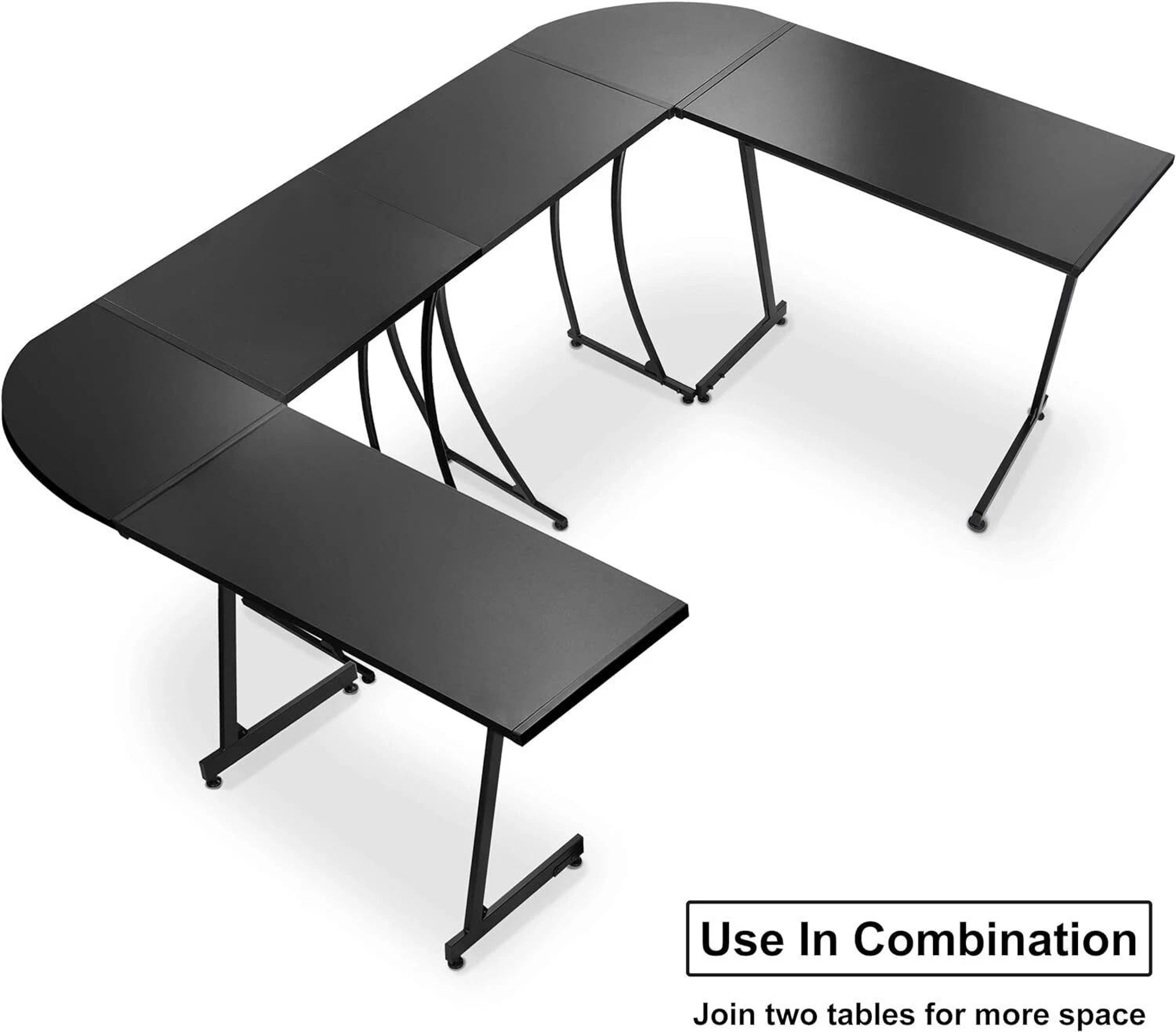 L Shaped Gaming Desk Corner Computer Desk Multifunctional PCLaptop Study Table Workstation With Spa 7
