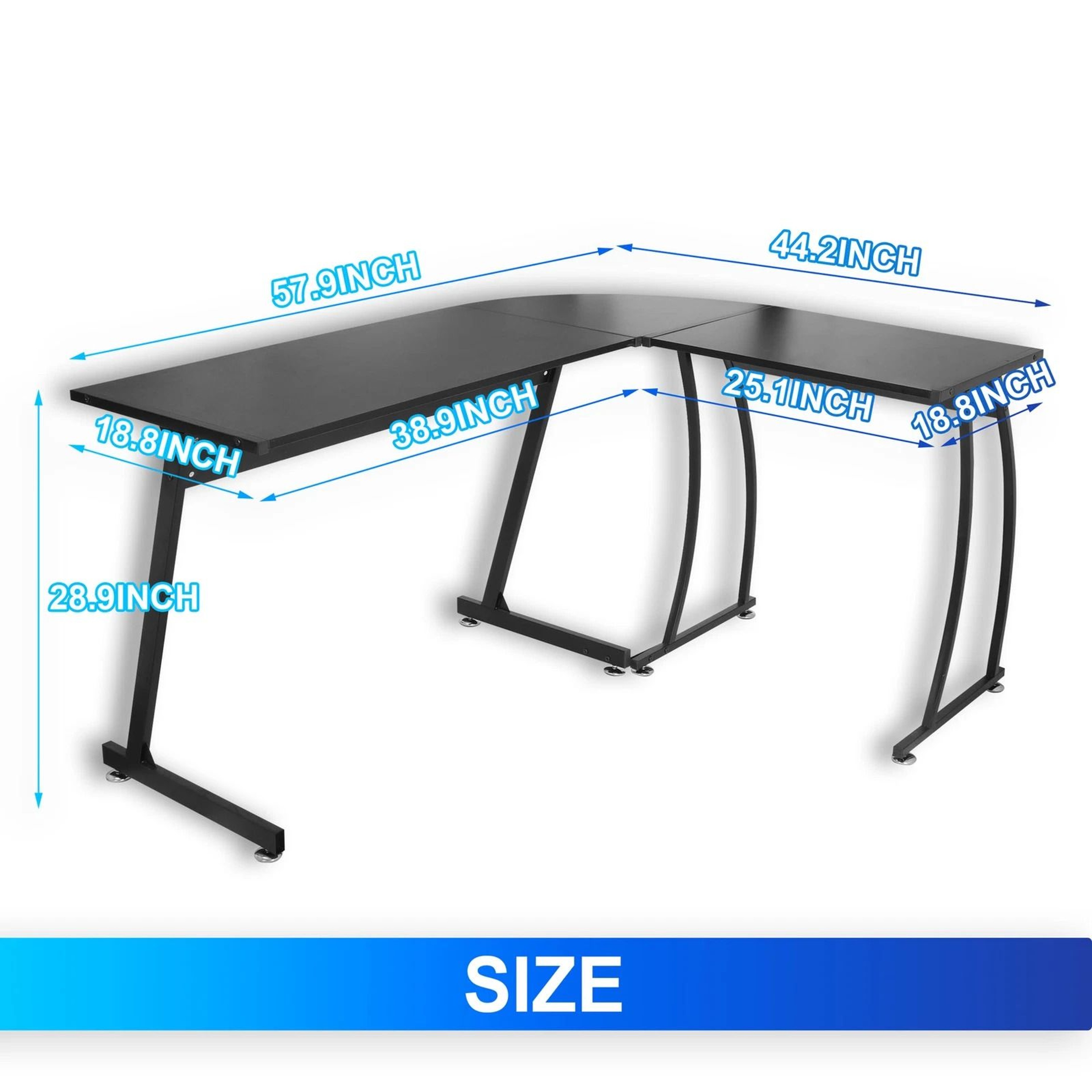 L Shaped Gaming Desk Corner Computer Desk Multifunctional PCLaptop Study Table Workstation With Spa 11