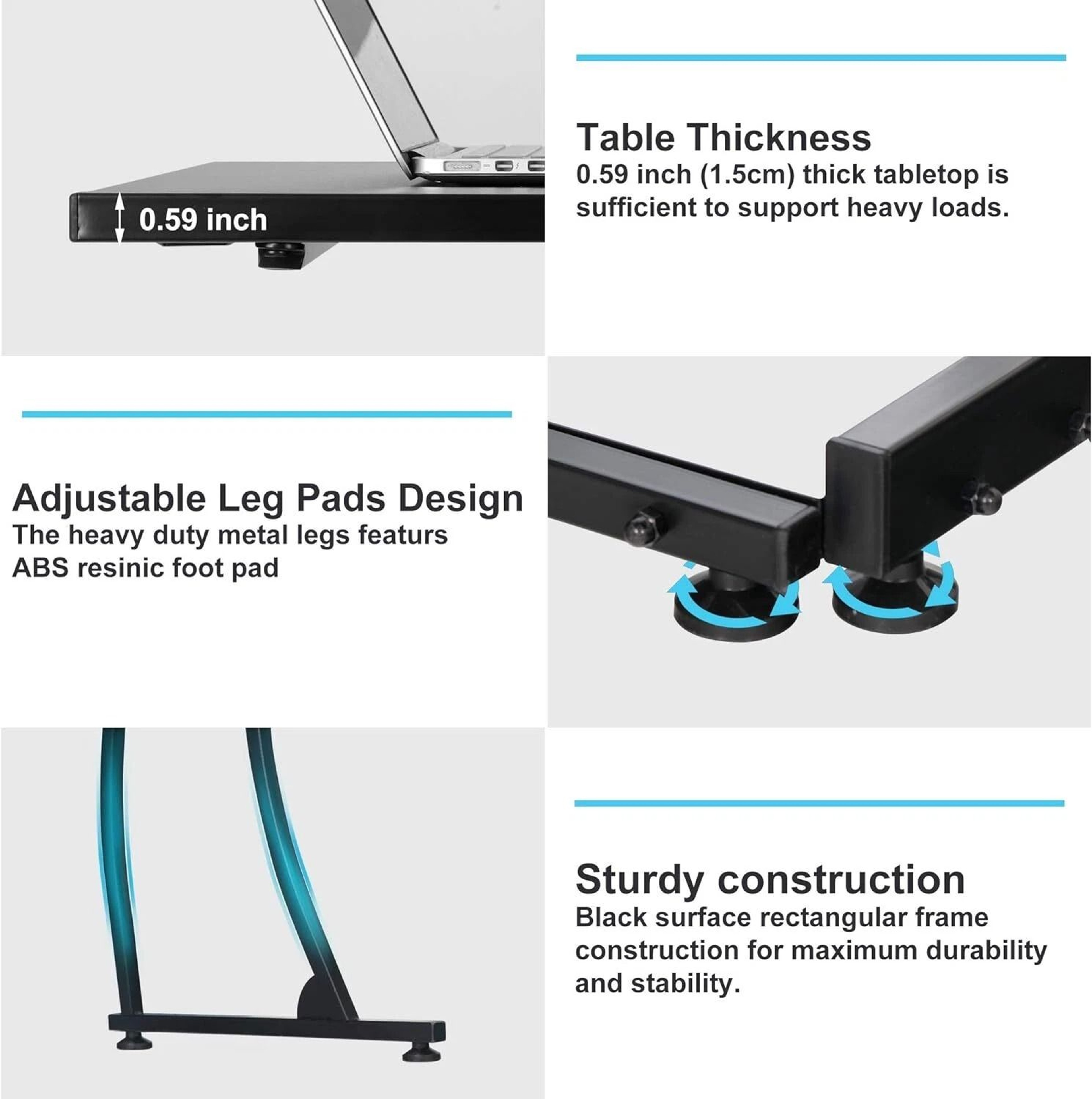 L Shaped Gaming Desk Corner Computer Desk Multifunctional PCLaptop Study Table Workstation With Spa 8