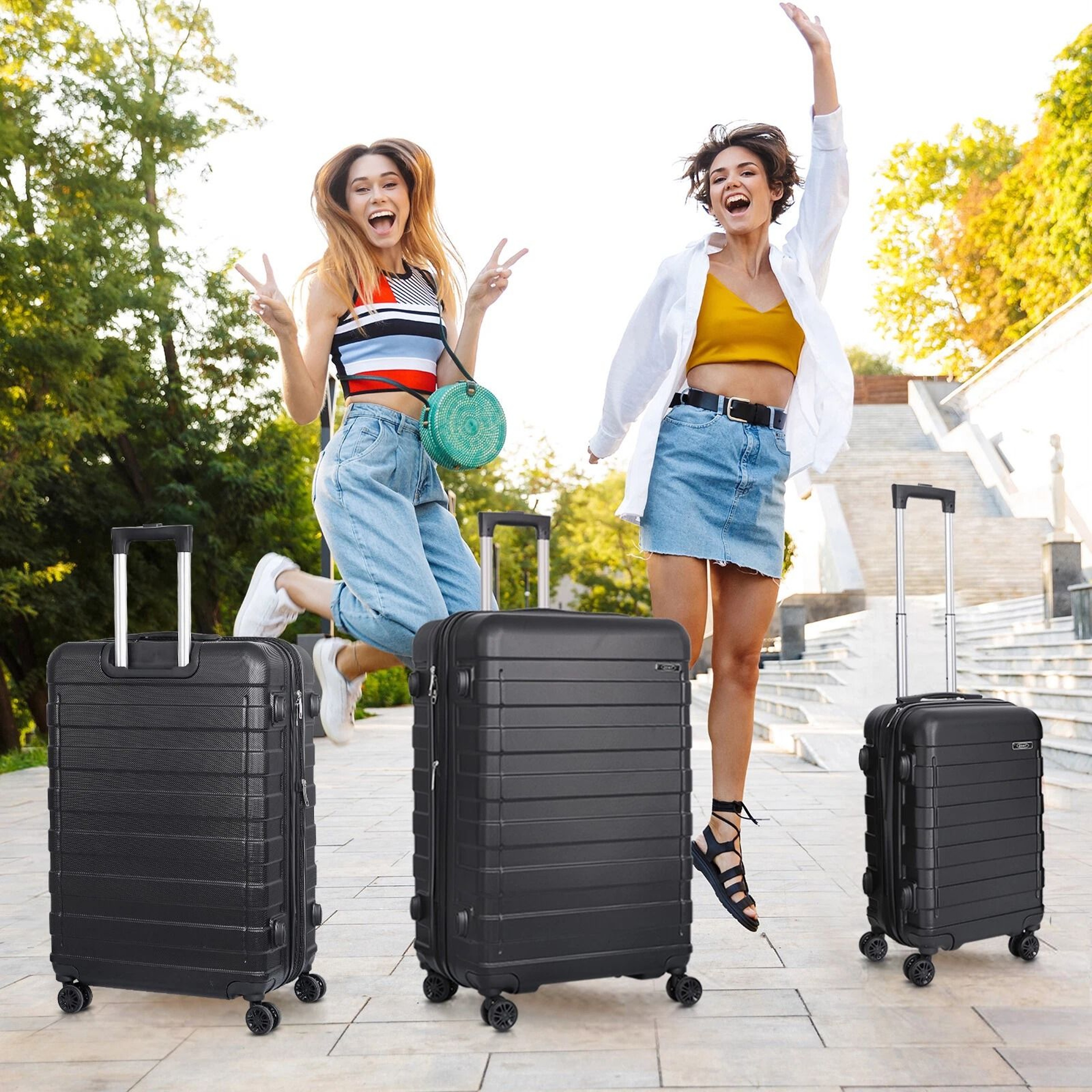 Premium Expandable Luggage Set Lightweight Spinner Travel Suitcases 0