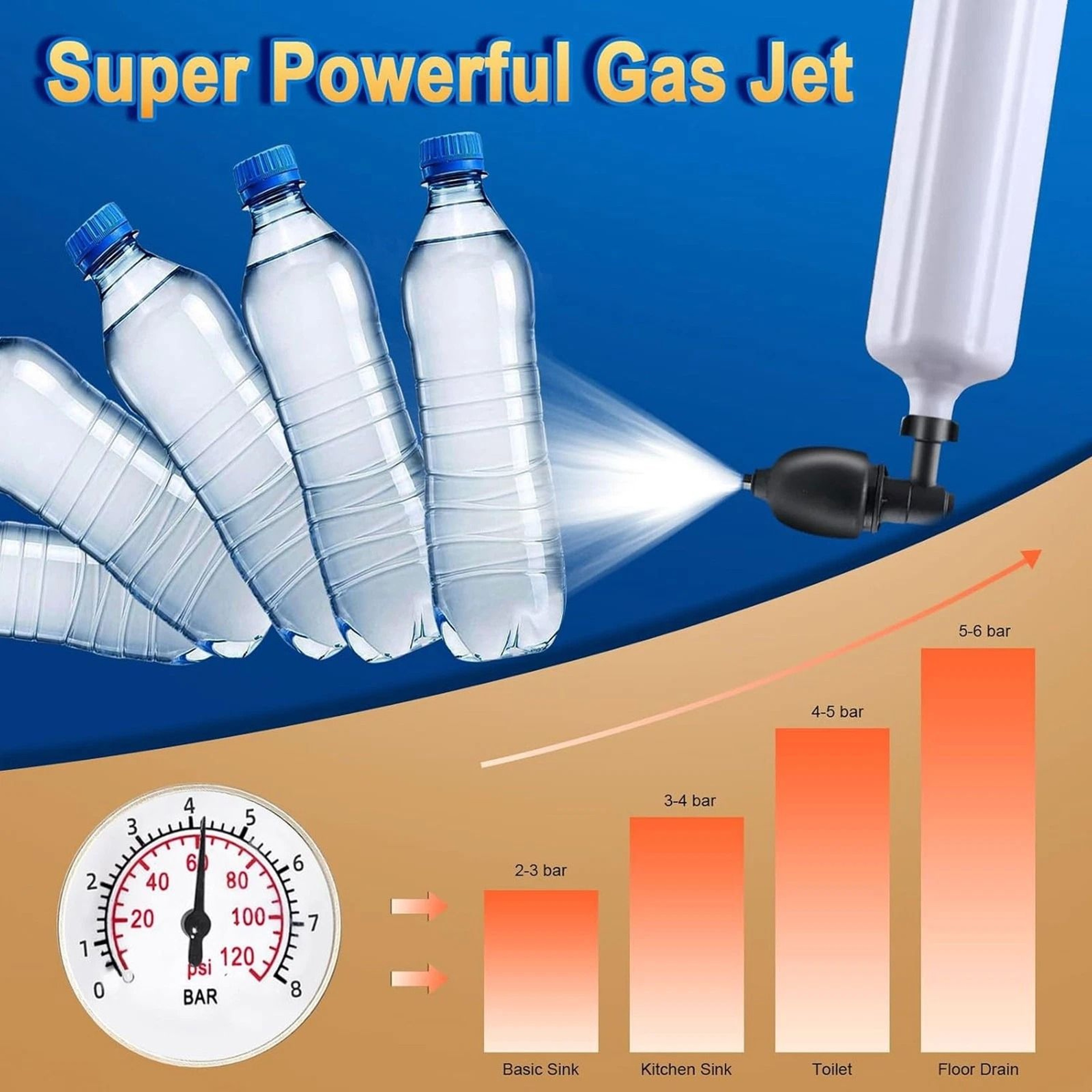 Bathroom Manual High Pressure Air Toilet Plunger Powerful Drain Unclogger 5