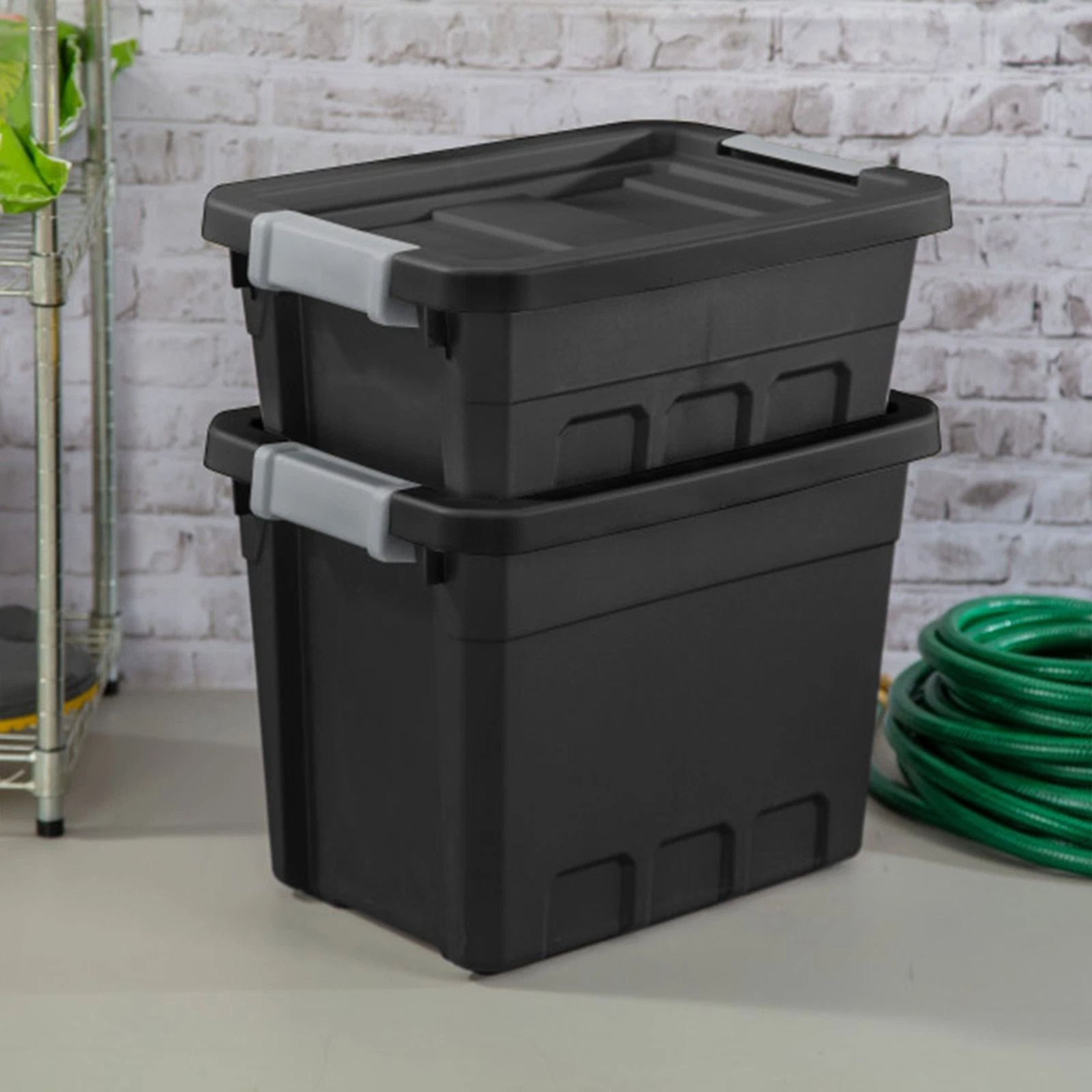 Sterilite Industrial Storage Totes Black With Latch Clip Lids 3