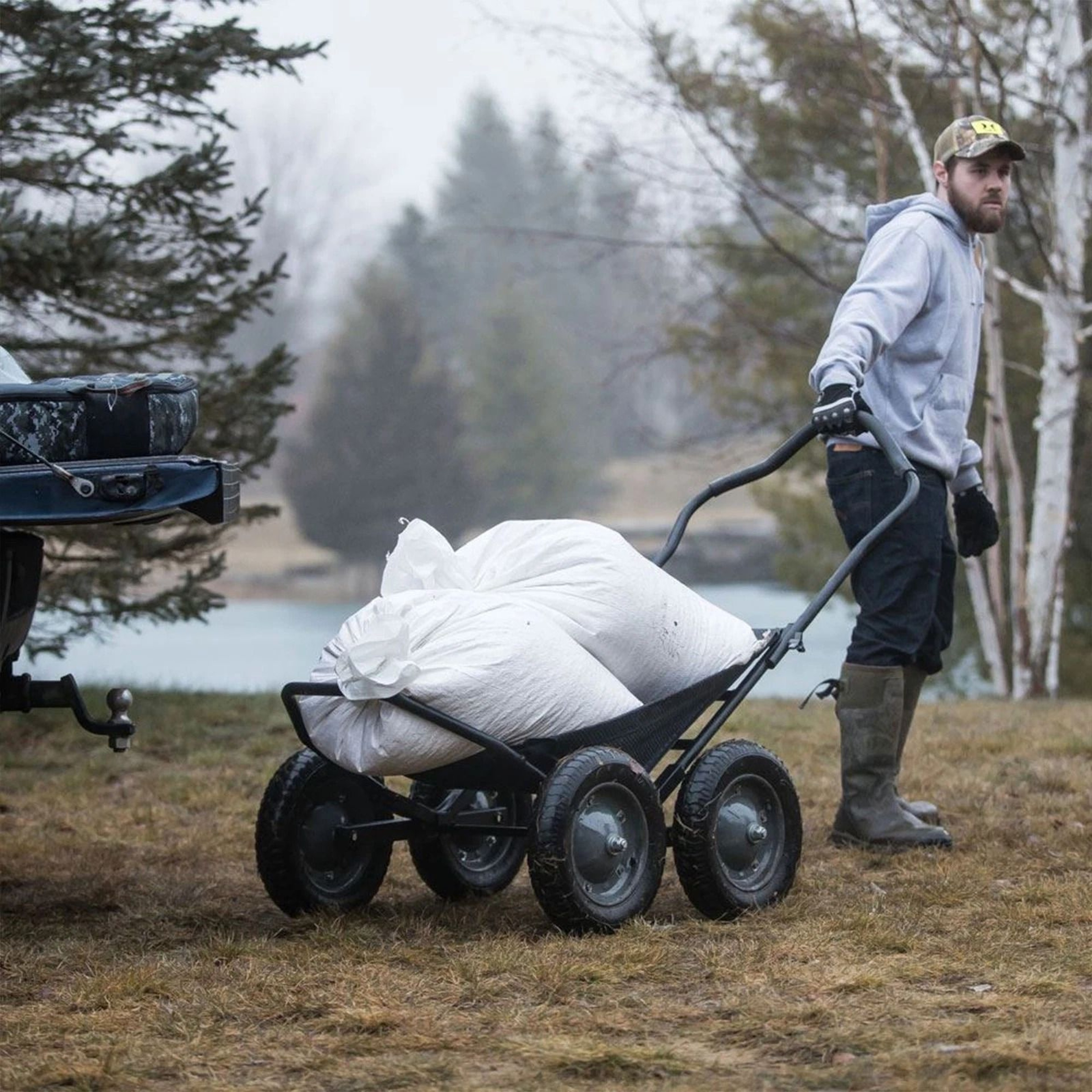 Hawk Crawler Multi Use Folding Cart Hunting Fishing Cart Capacity Black 0