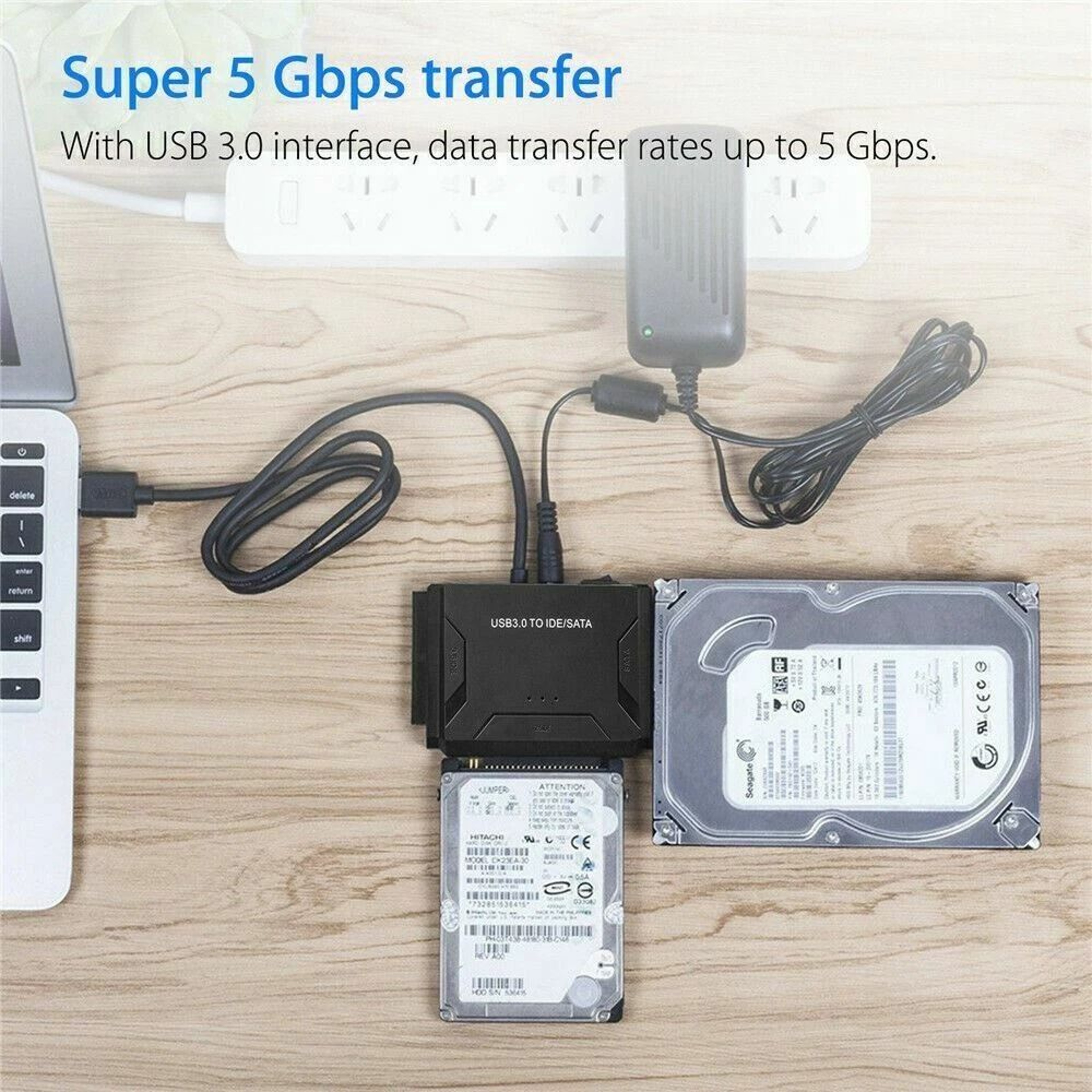 USB To IDE  SATA Converter Adapter Kit Cable For External Hard Drives 6