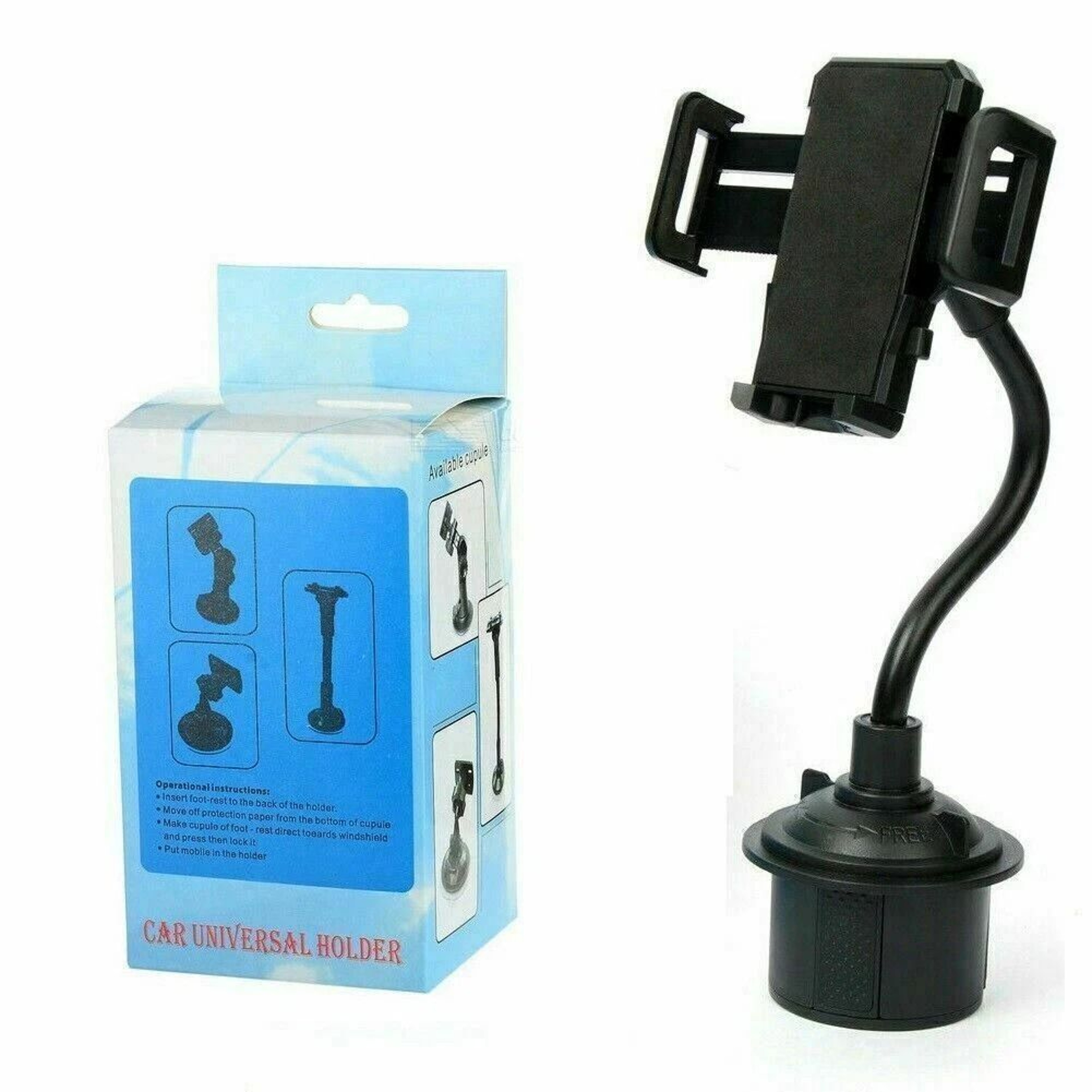 Universal Car Mount Adjustable Gooseneck Cup Holder Cradle For Cell Phone Easy Installation For Han 1